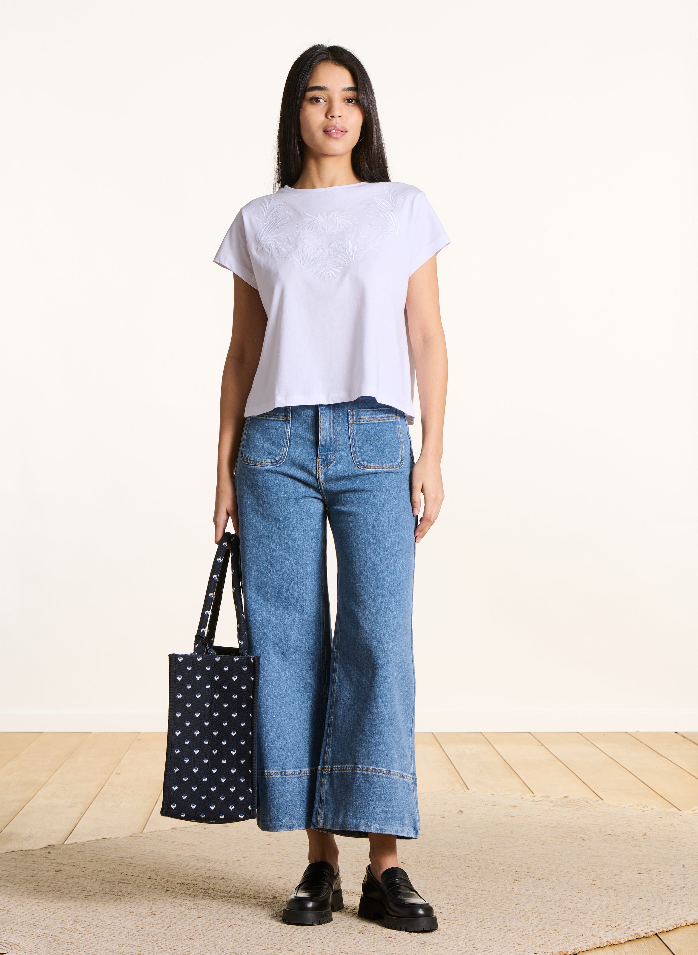 Tee-shirt oversize en coton biologique LA FEE MARABOUTEE Blanc