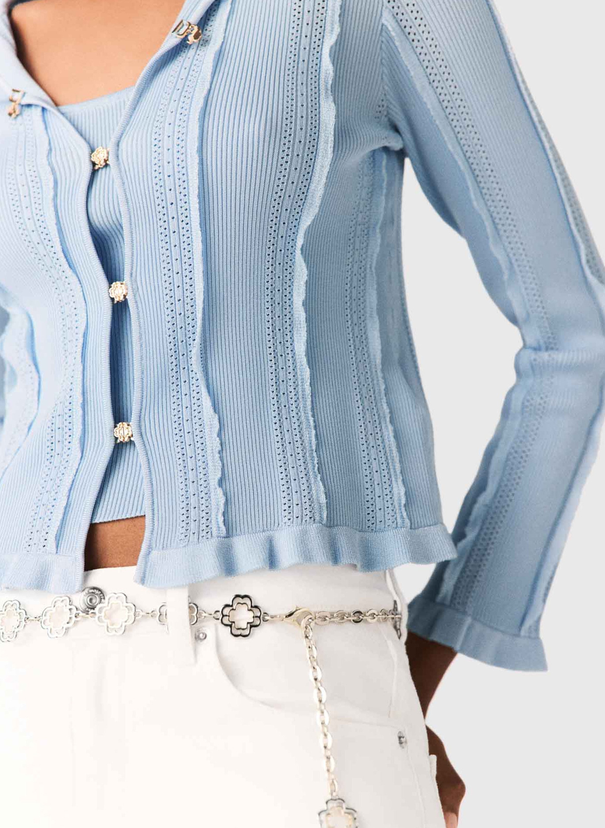 Cardigan 2-in-1 met textuur MAJE Blauw