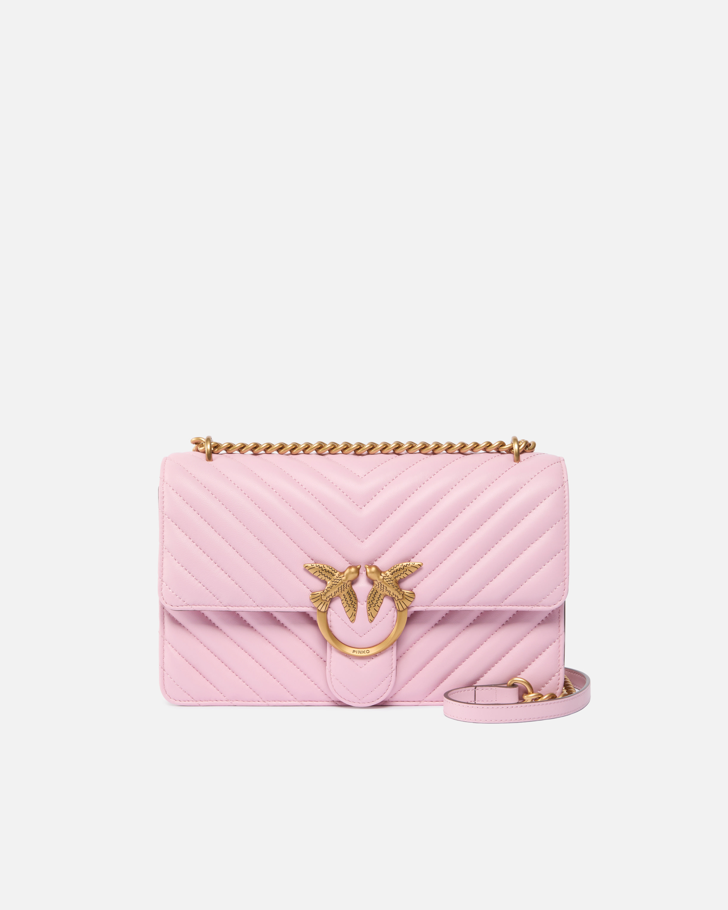 Sac bandoulière moyen love bag one chevron PINKO Rose