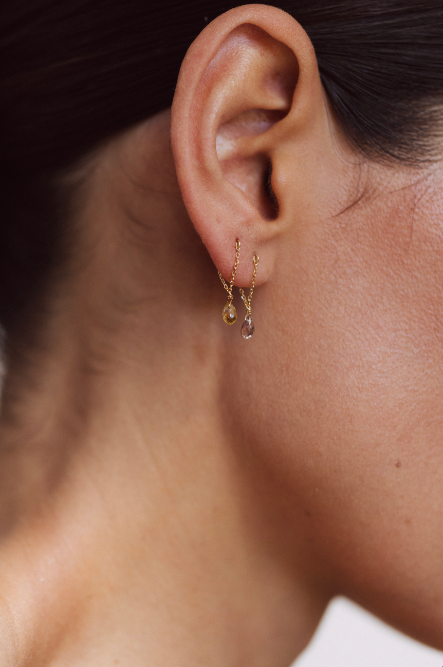 Mia gold 750 earrings - orange sapphire YAY Orange