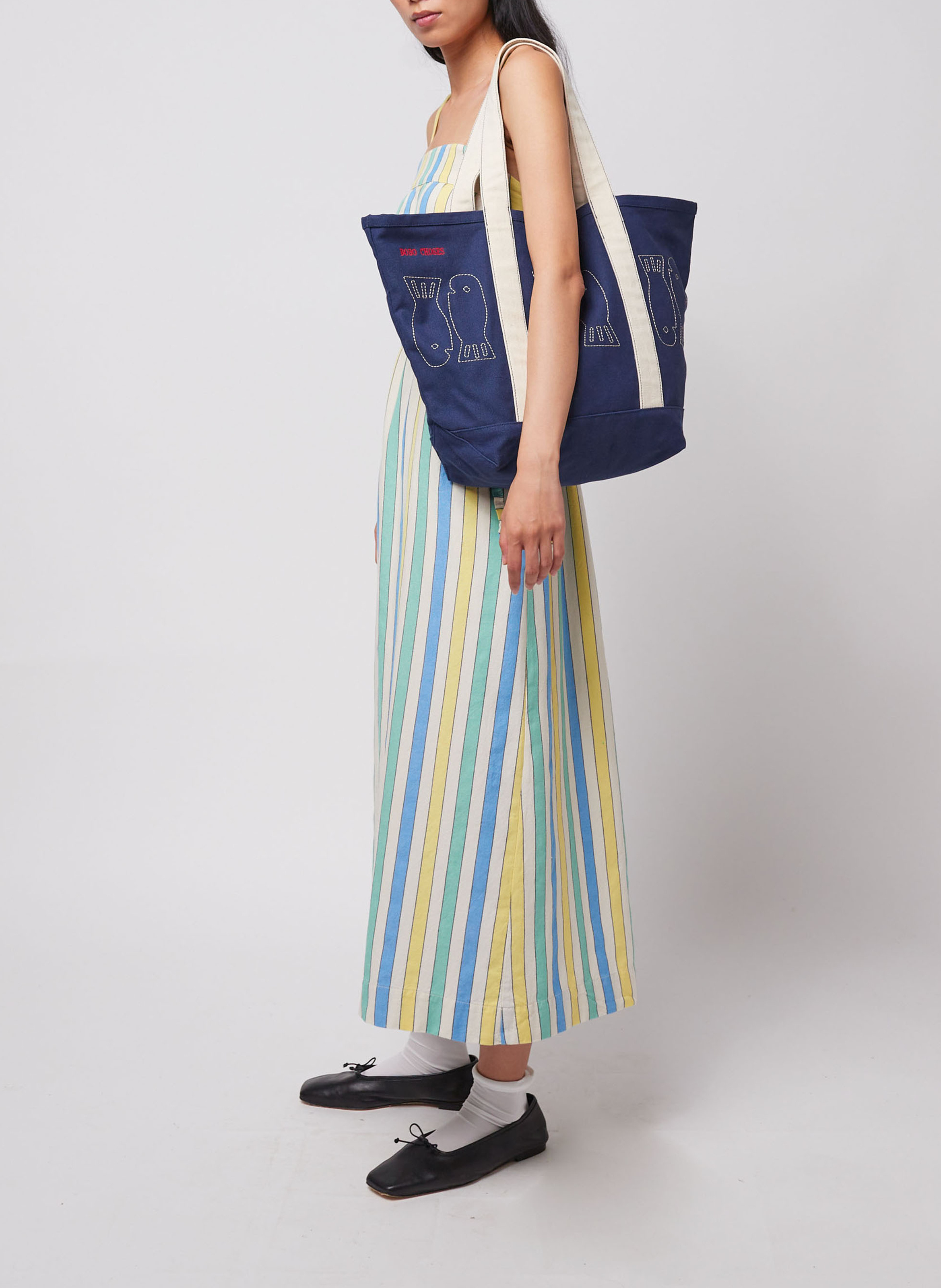 Lange, uitlopende jurk van katoen BOBO CHOSES Veelkleurig