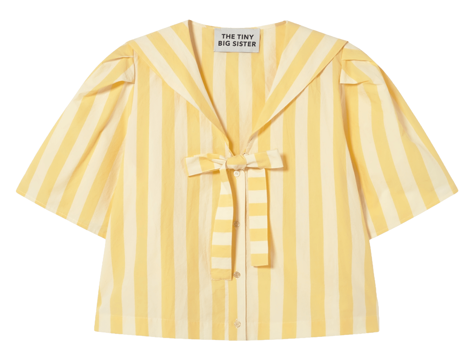 Chemisier court rayé à revers THE TINY BIG SISTER Jaune