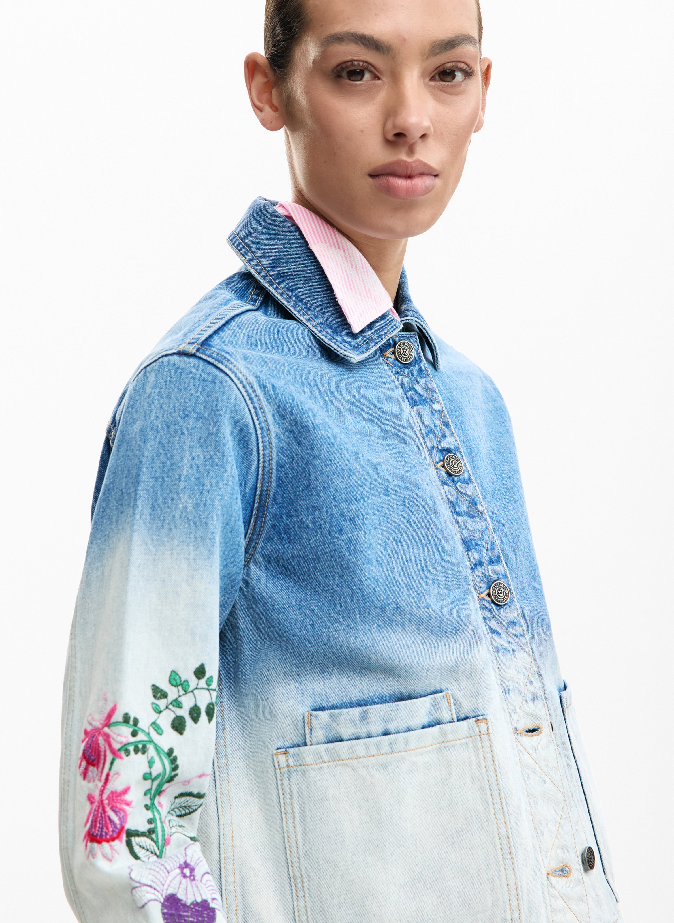 Veste en jean col classique DESIGUAL Bleu