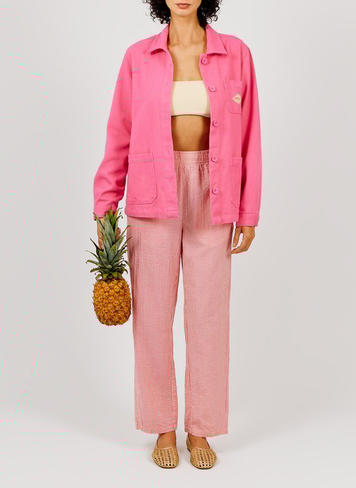 Rechte katoenen broek A.P Roze