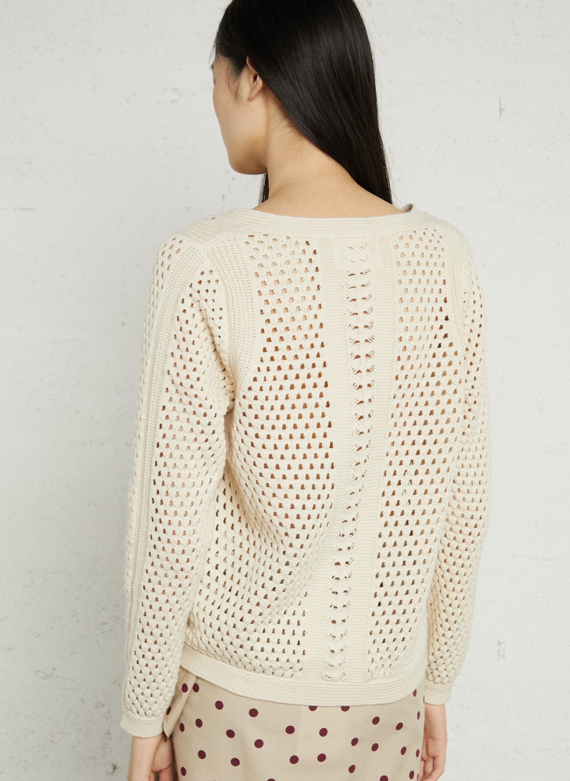 Oversized V-neck cotton vest LEON & HARPER Beige