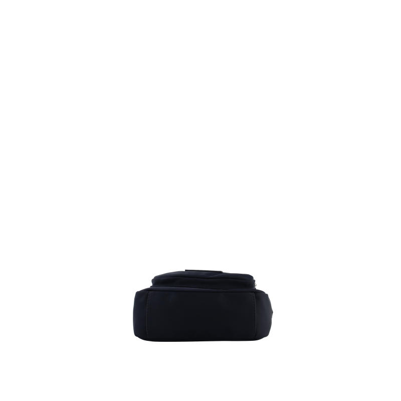 Crossbody bag in canvas trimmed with leather Blue