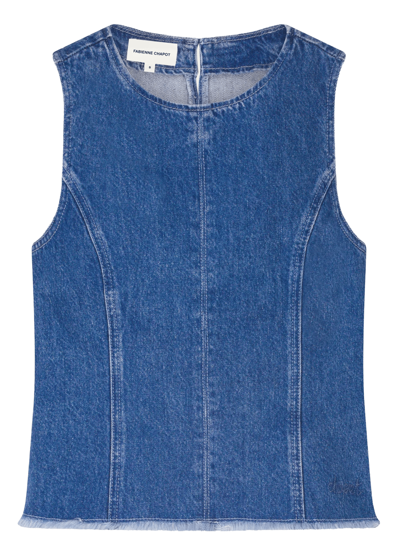 Straight denim top in organic cotton FABIENNE CHAPOT Blue