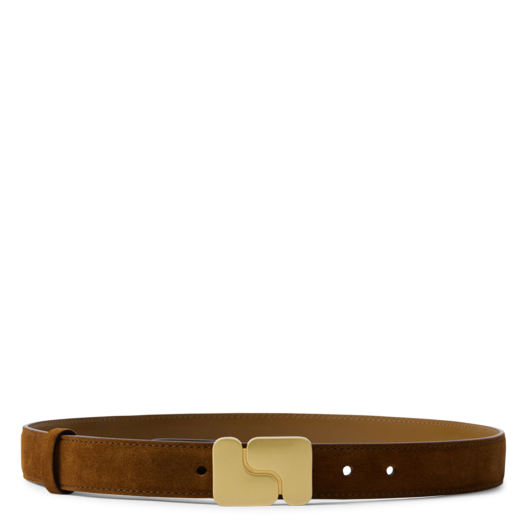 Leren ceintuur met monogramgesp SOEUR Bruin