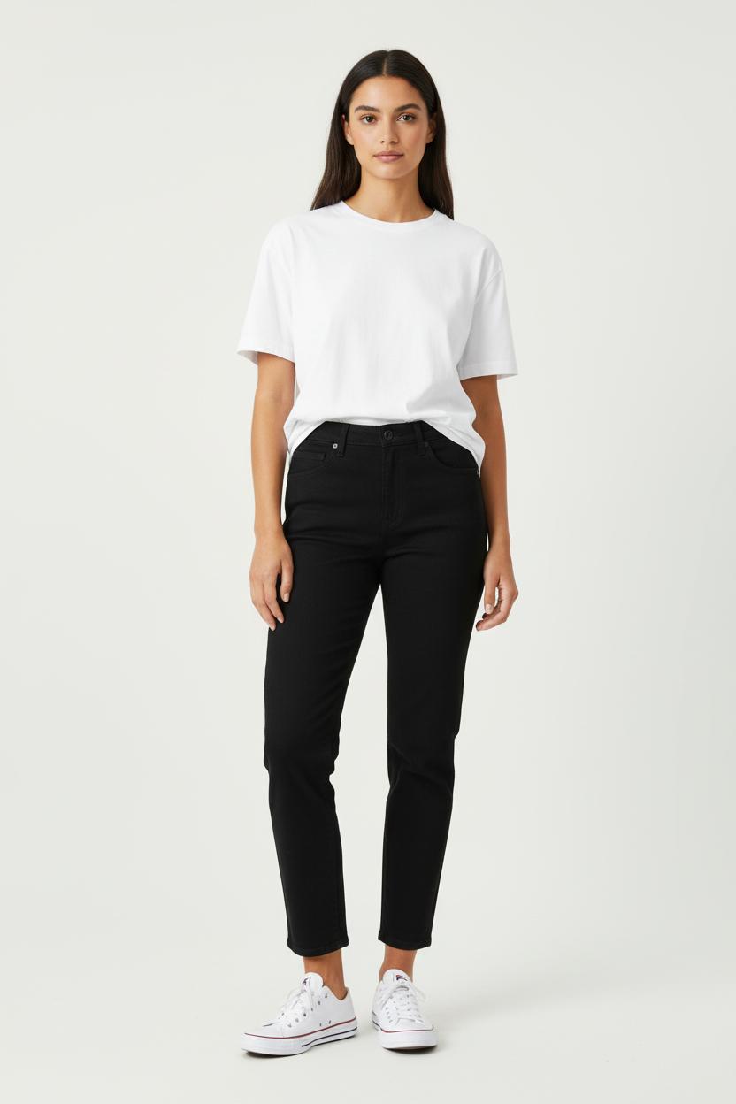 Cropped slim jeans with studs COMPTOIR DES COTONNIERS - Seconde main Black