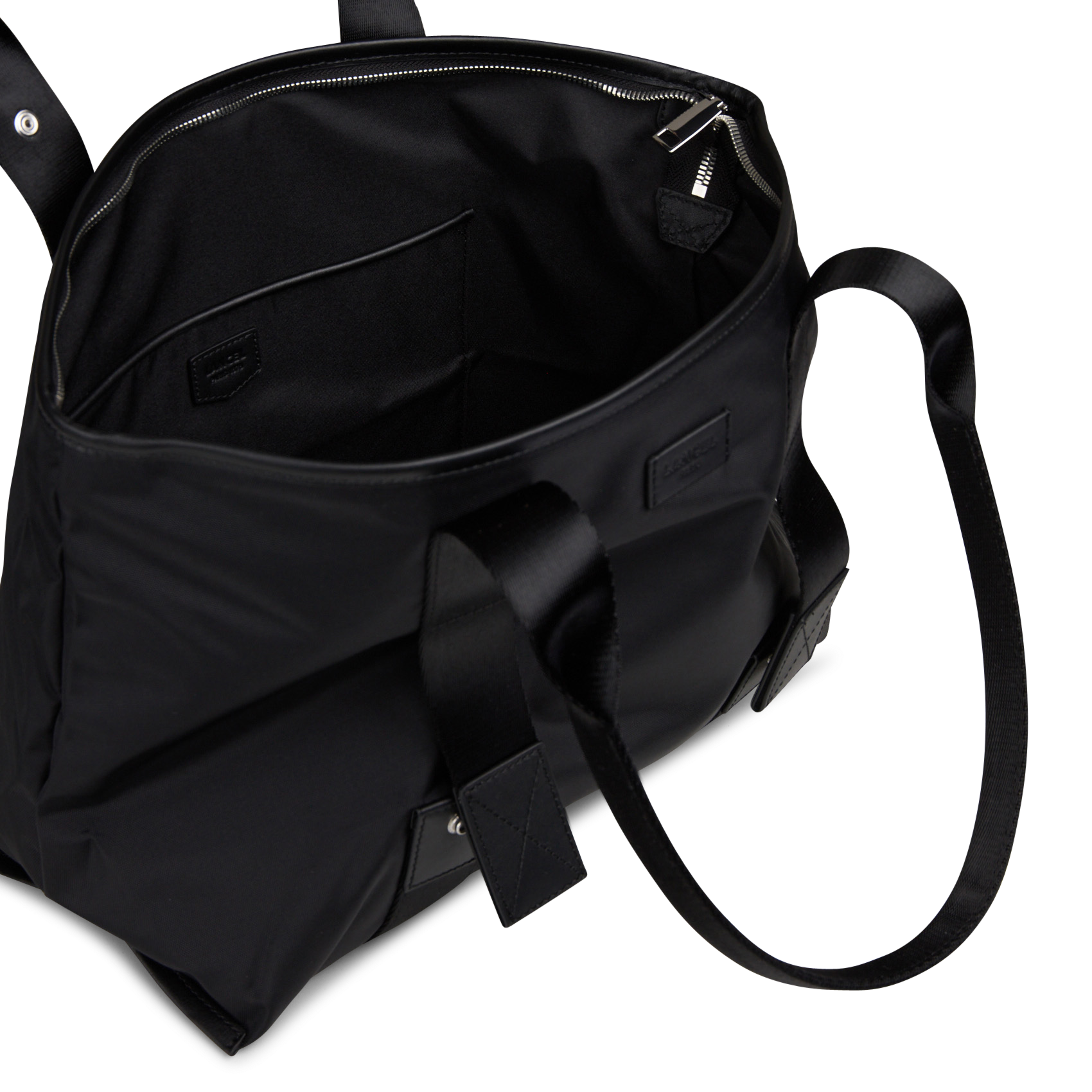 Sac zippé porté épaule uni LANCEL Noir