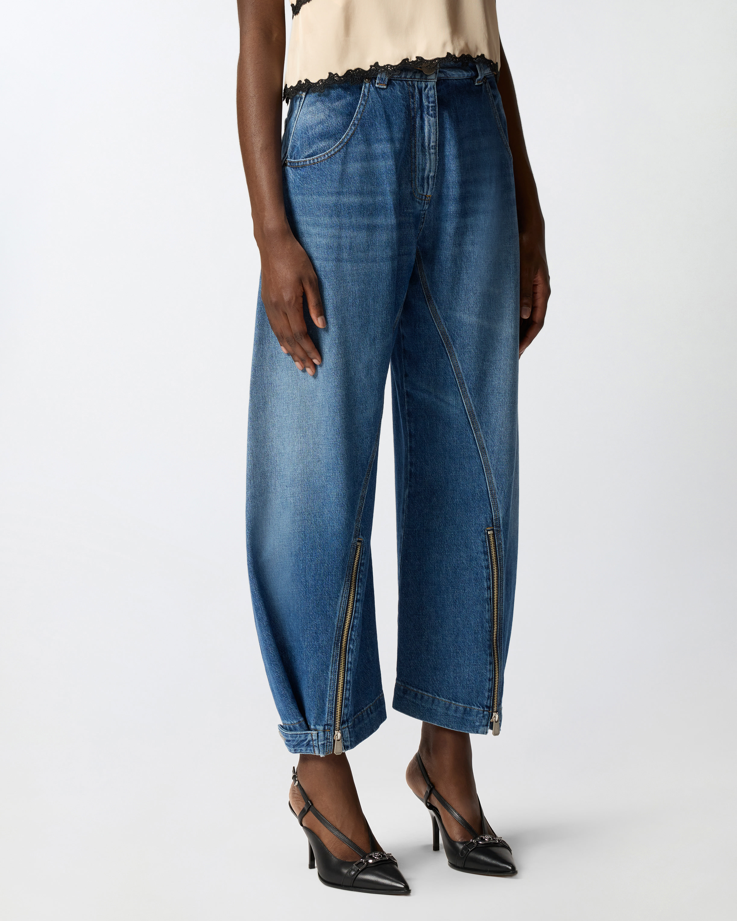 Zippered balloon jeans PINKO Blue
