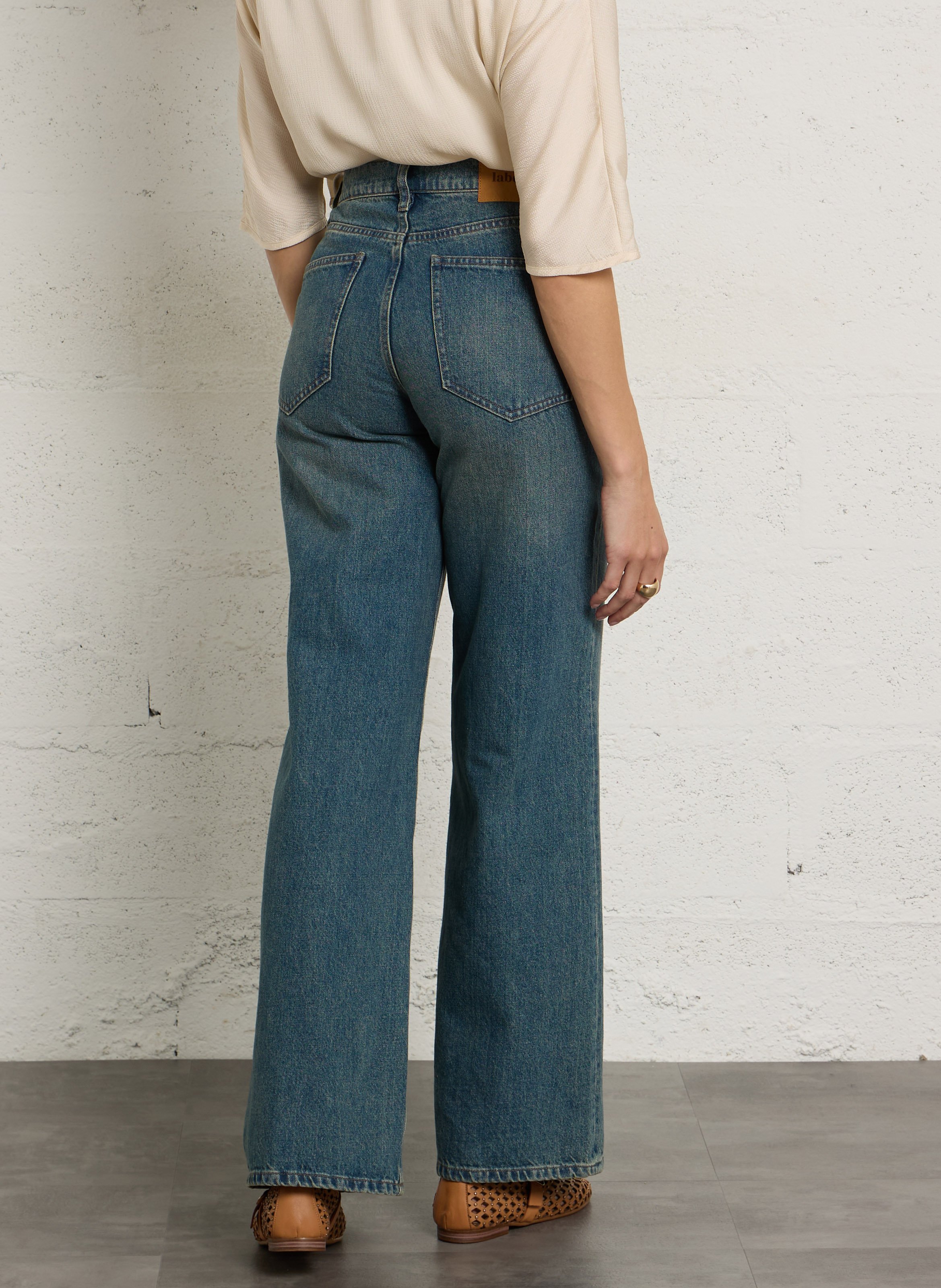 Jean large en coton recyclé LAB DIP Bleu