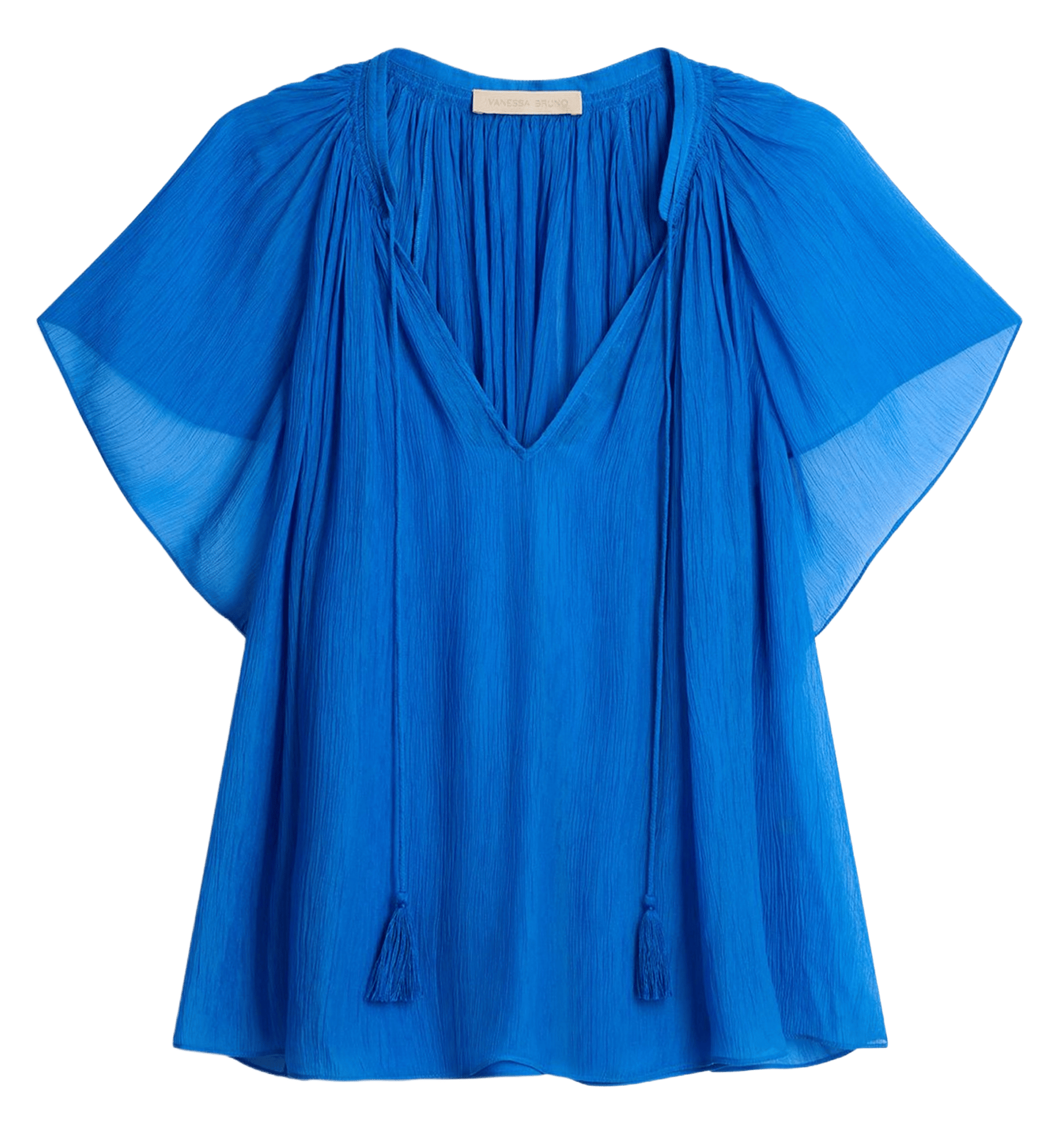 Blouse fluide col tunisien unie VANESSA BRUNO Blue