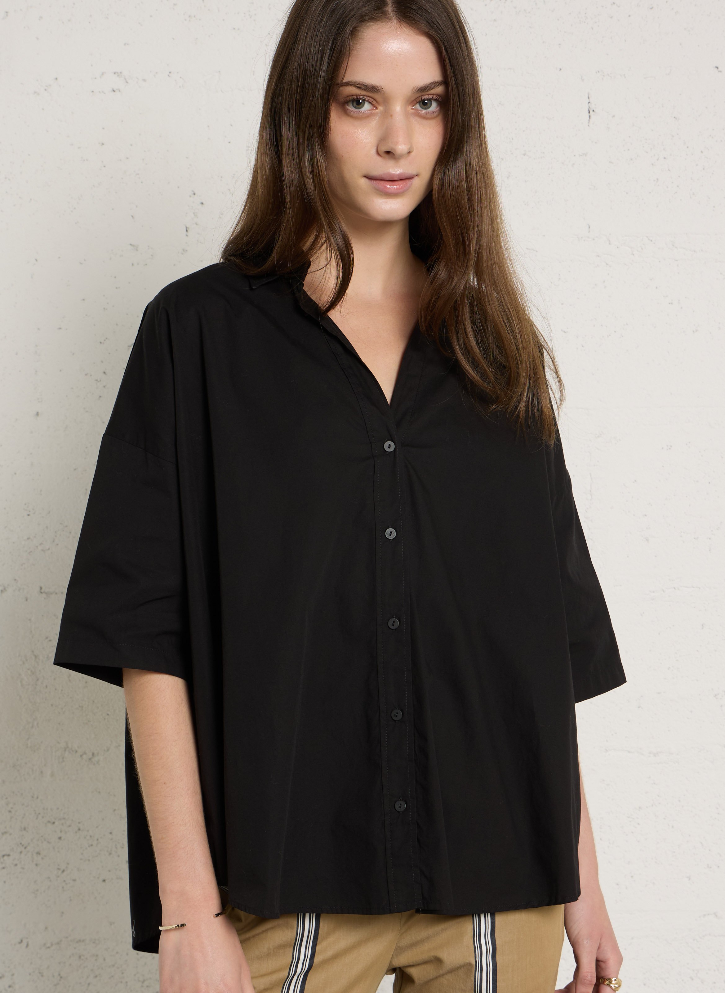 Chemise oversize en coton DIEGA Noir
