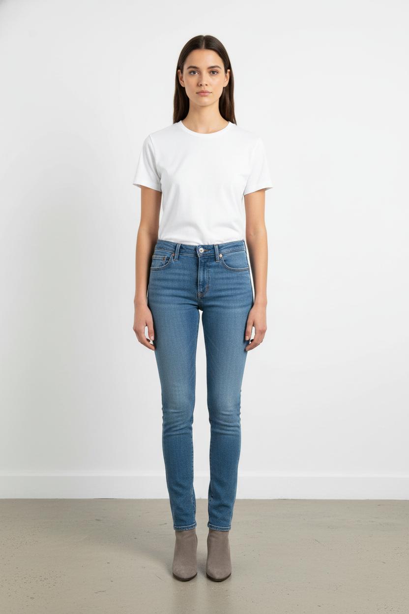 Cropped slim jeans with studs LEVI'S - Seconde main Blue