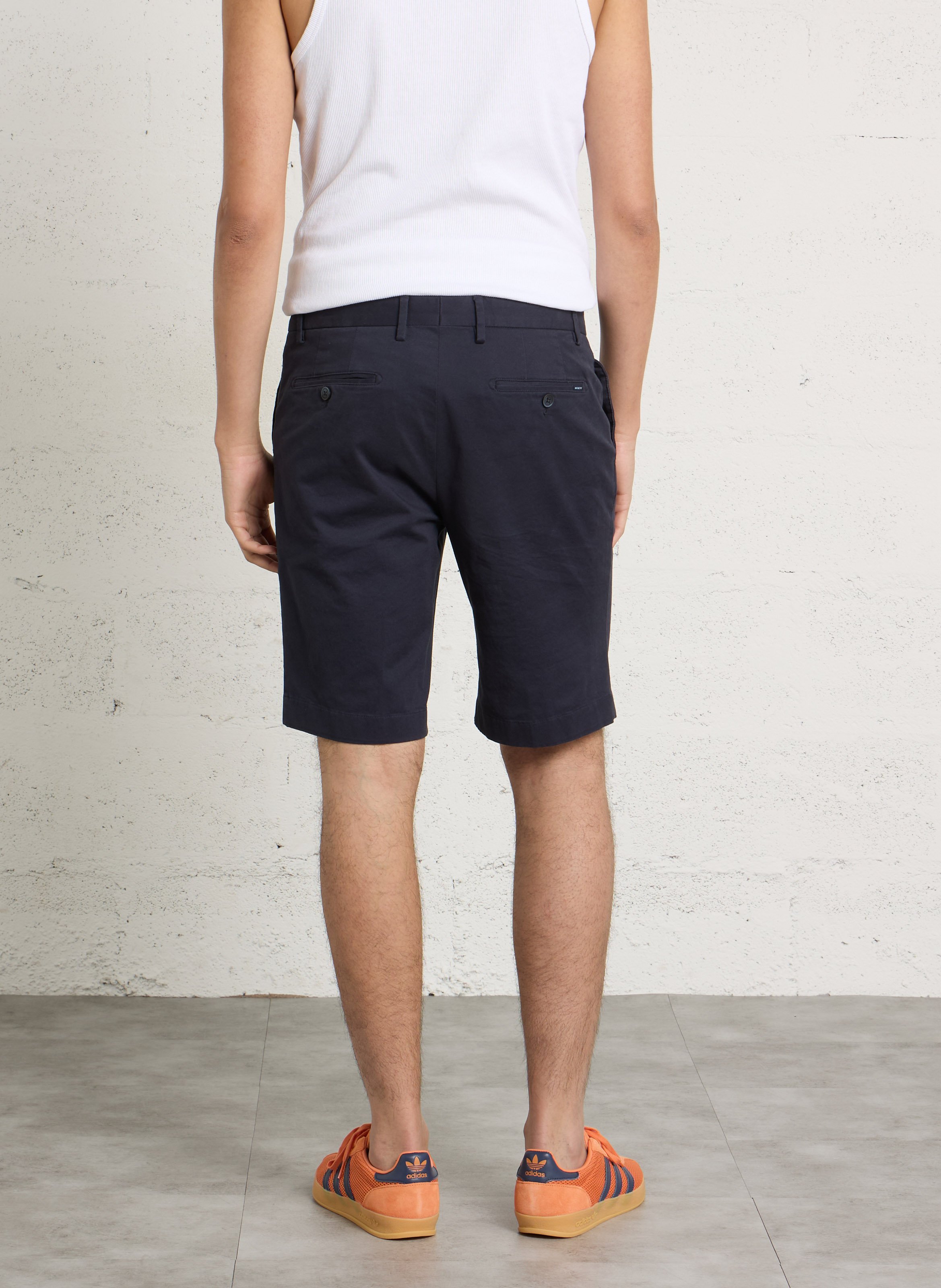 Short chino droit en coton mélangé HACKETT Bleu