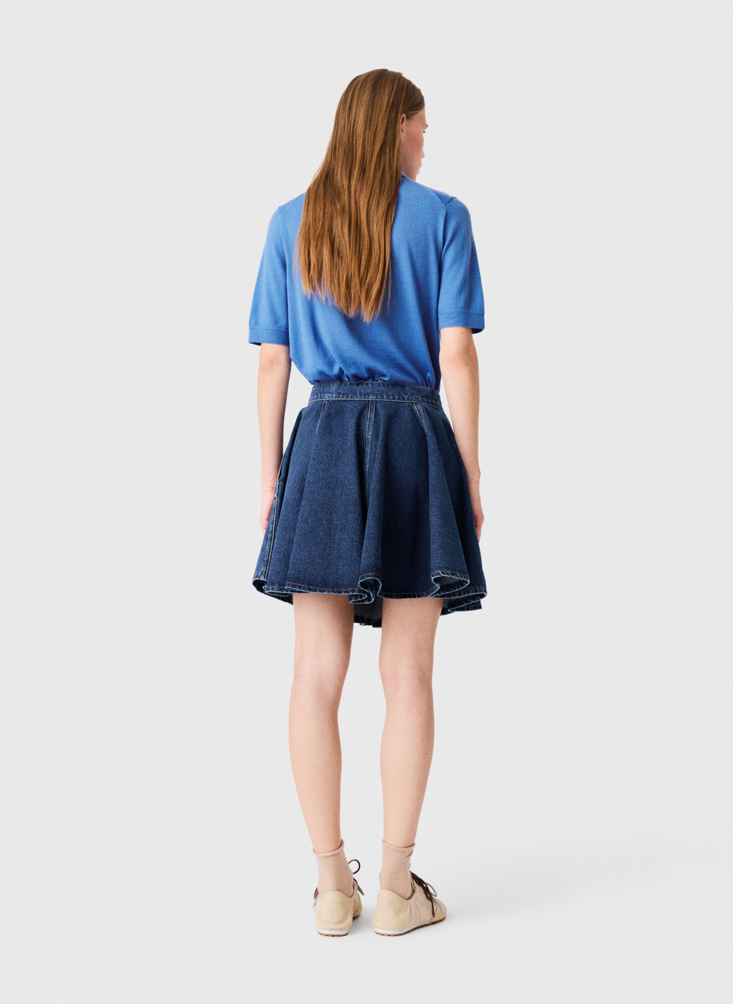 Mini jupe en coton MAJE Bleu