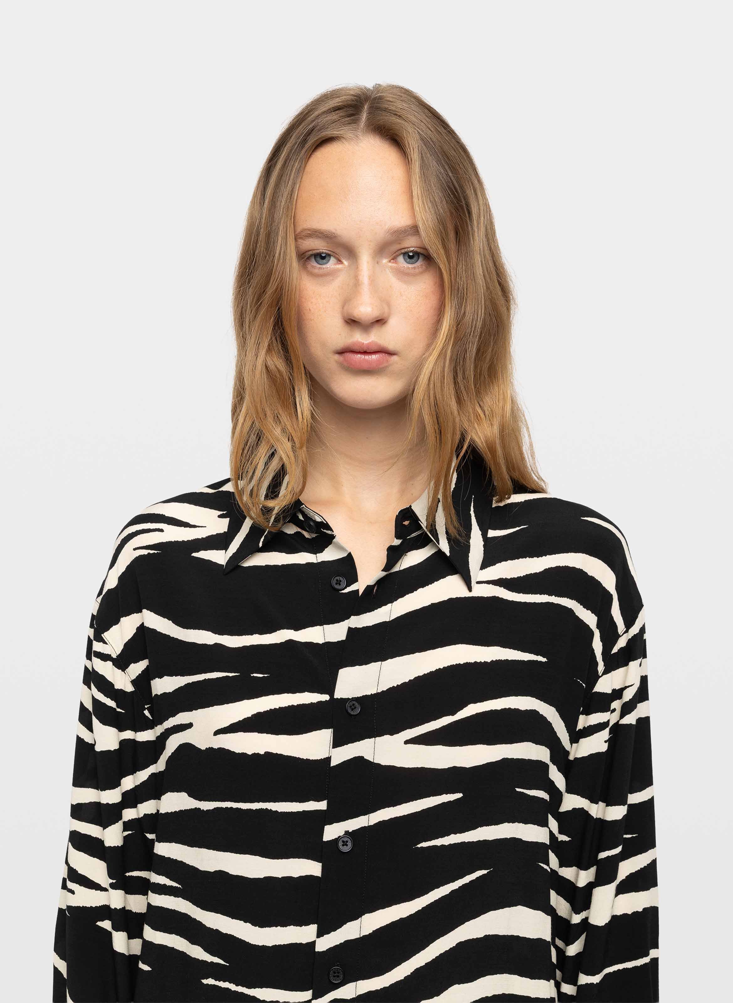 Chemise droite zébrée  ZADIG&VOLTAIRE Noir