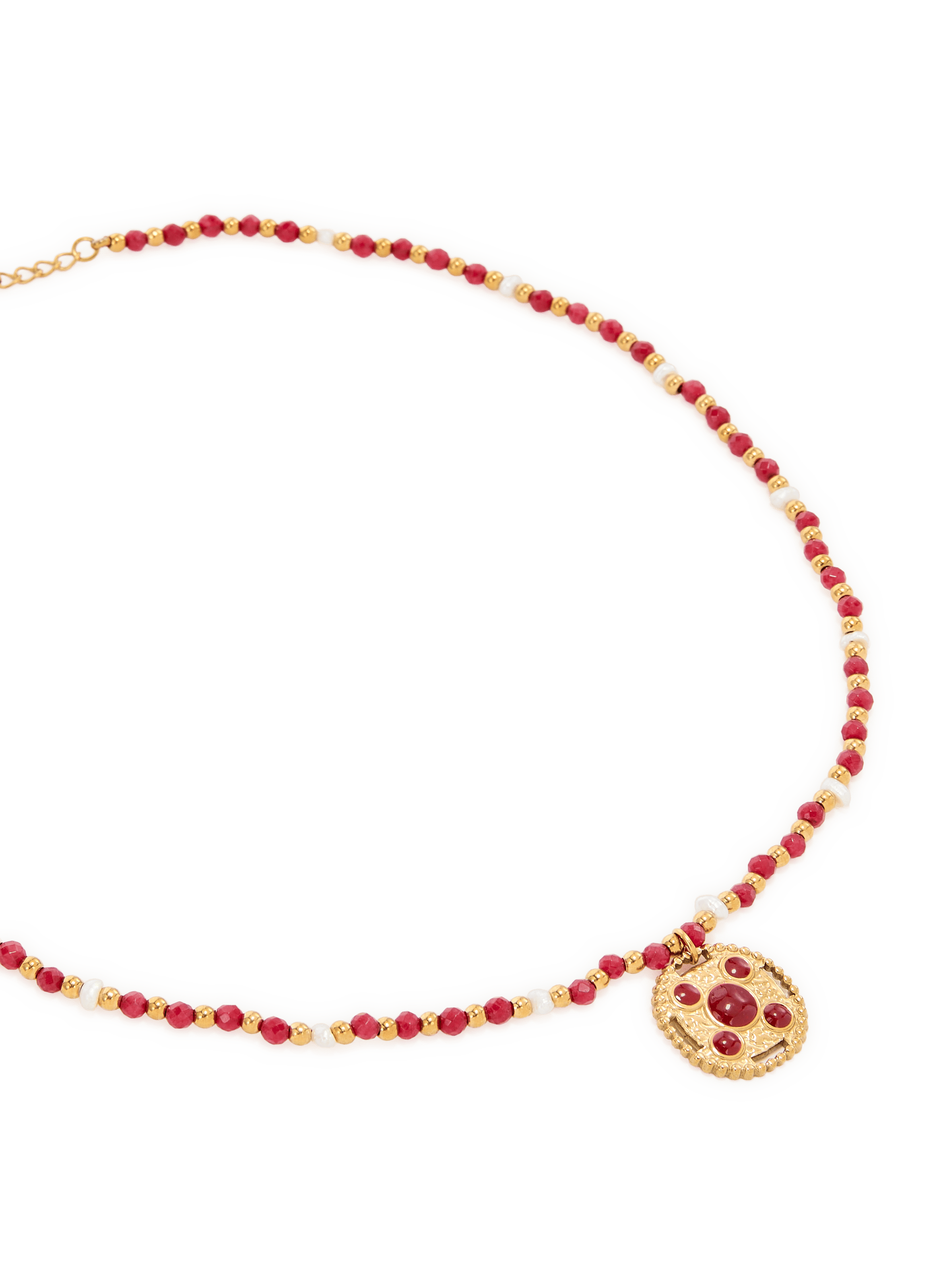 Collier pendentif en acier AU PRINTEMPS PARIS Rouge
