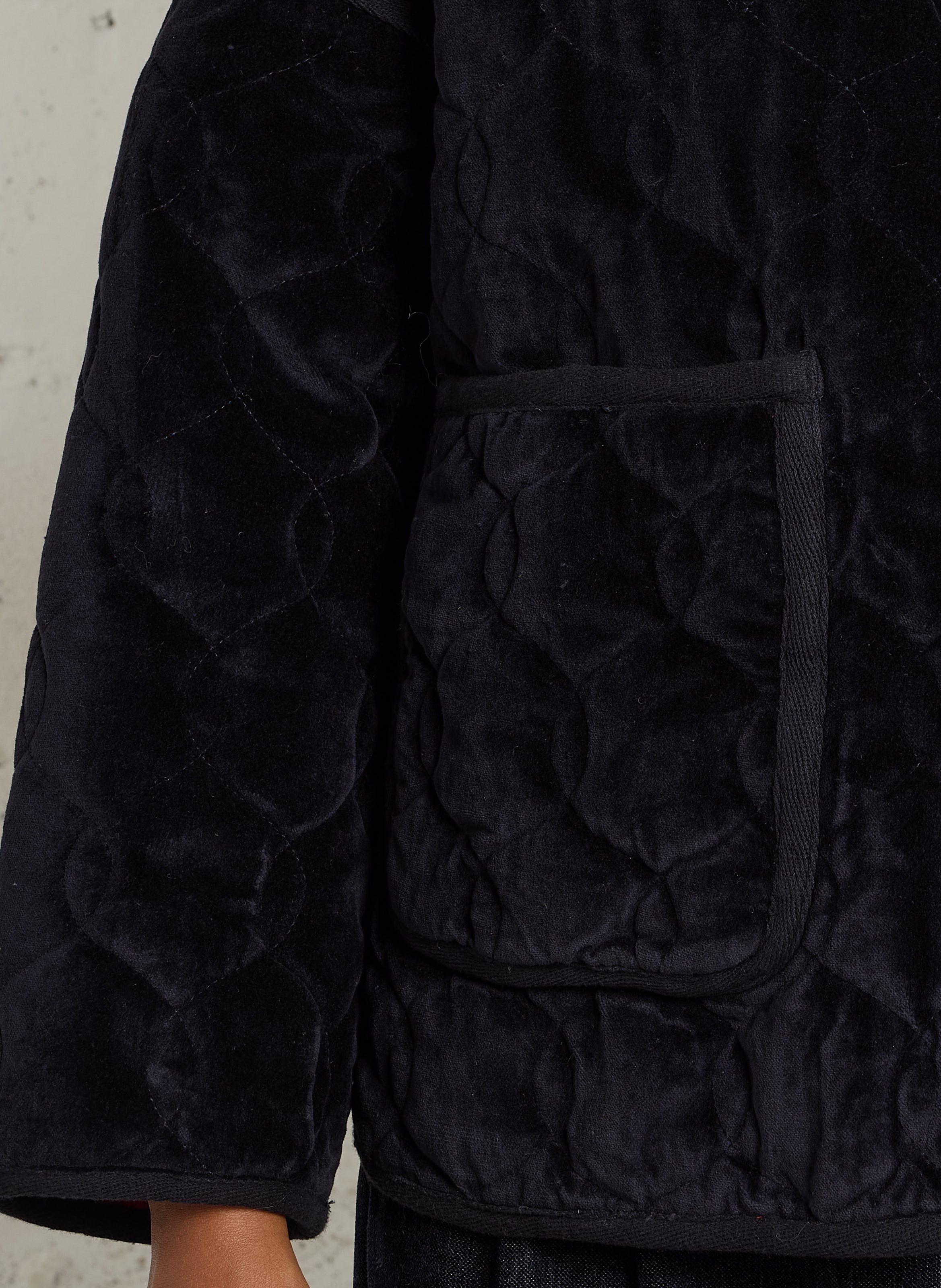 Oversize Rundhalsausschnitt Steppmantel aus Baumwolle SACRECOEUR Blau