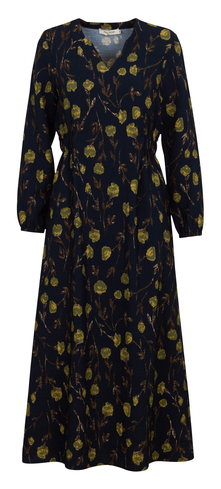 Tailliertes Midikleid mit Print NICE THINGS Blau