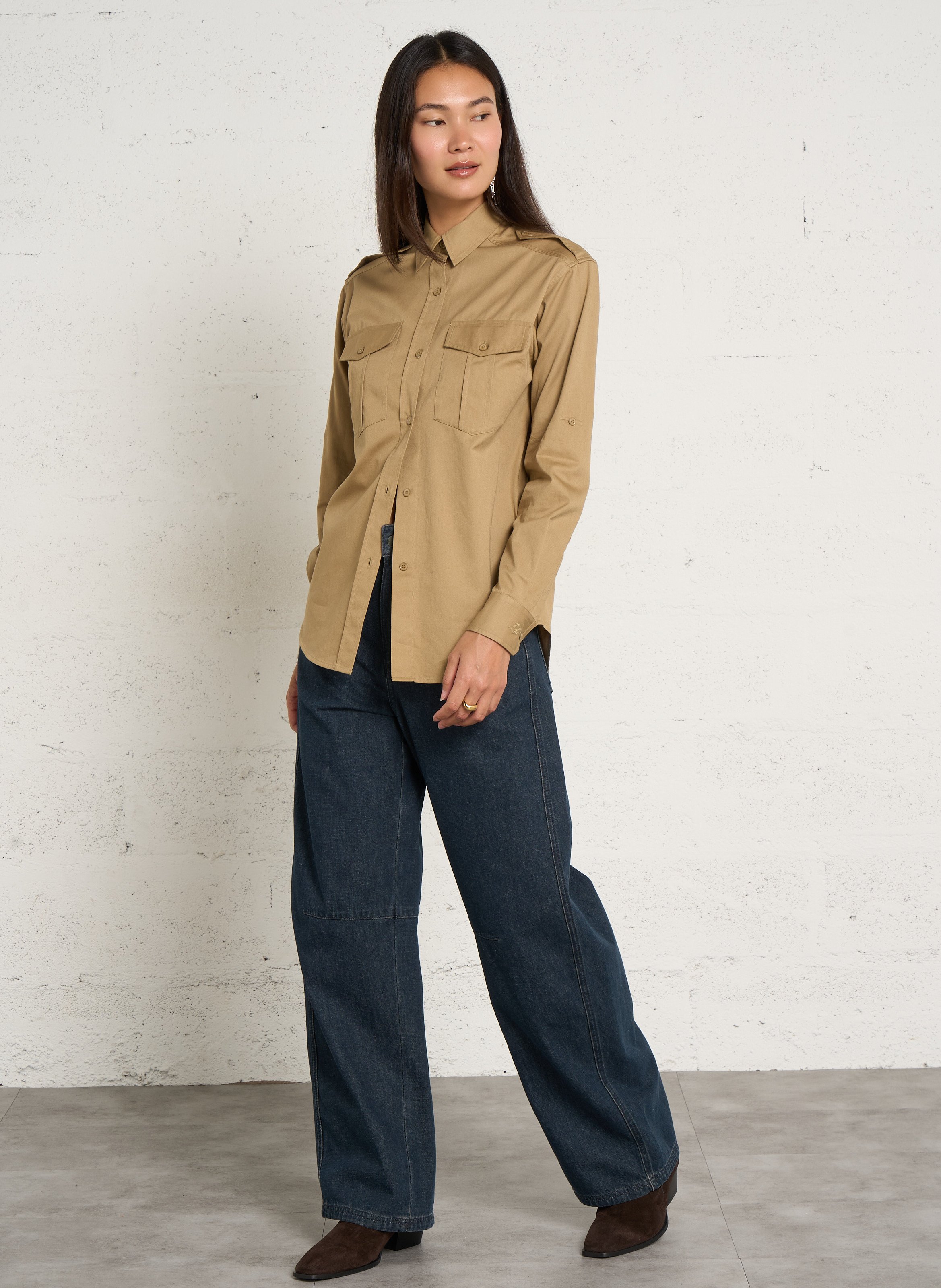 Recycelte Baumwollmischung Barrel Jeans SOEUR Blau