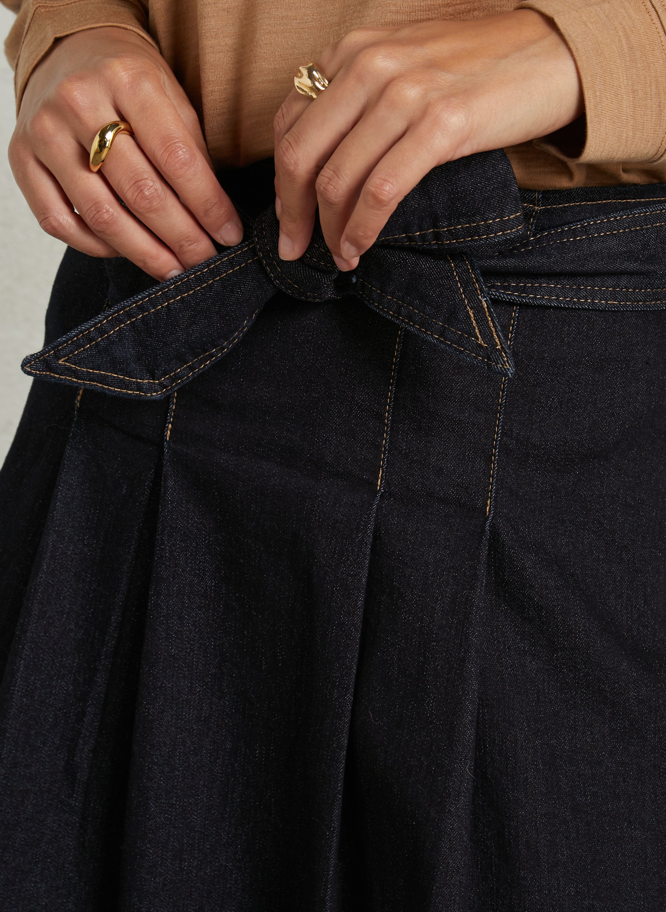 Ausgestellter Denim-Rock aus Baumwollmischung MAISON 123 Blau