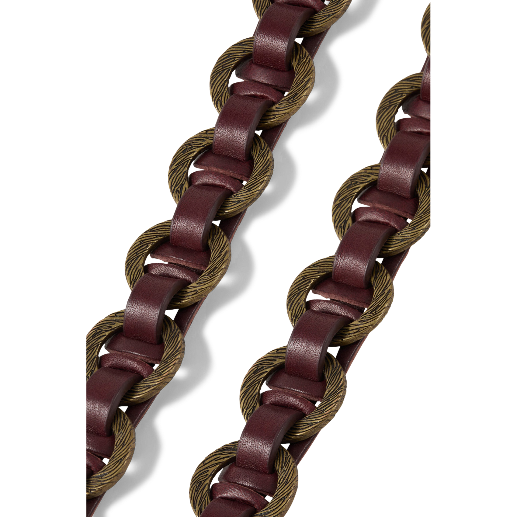 Ceinture à anneaux gravés en cuir BA&SH Prune