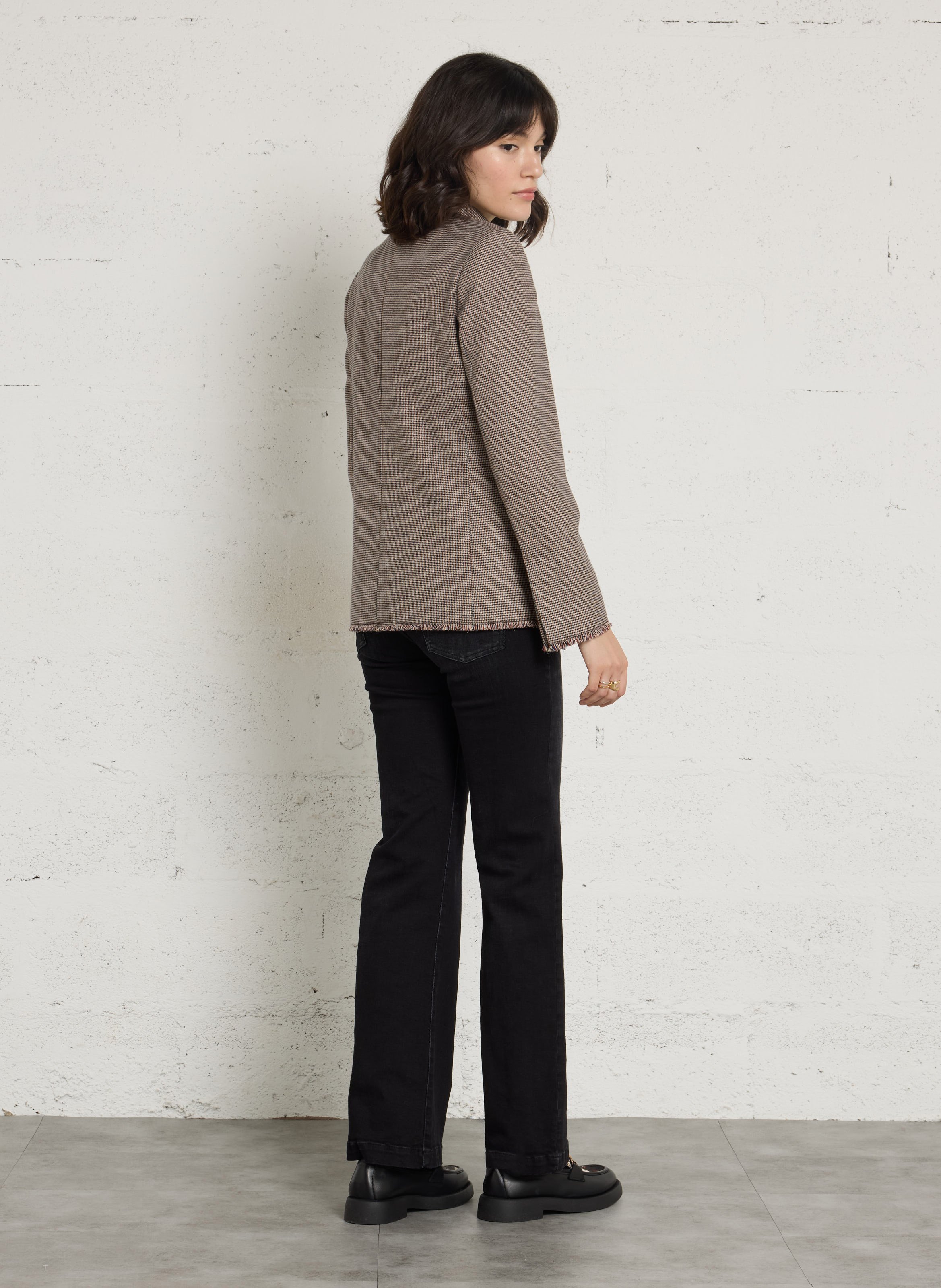 Blazer ajusté à pied-de-poule LIU JO Marron