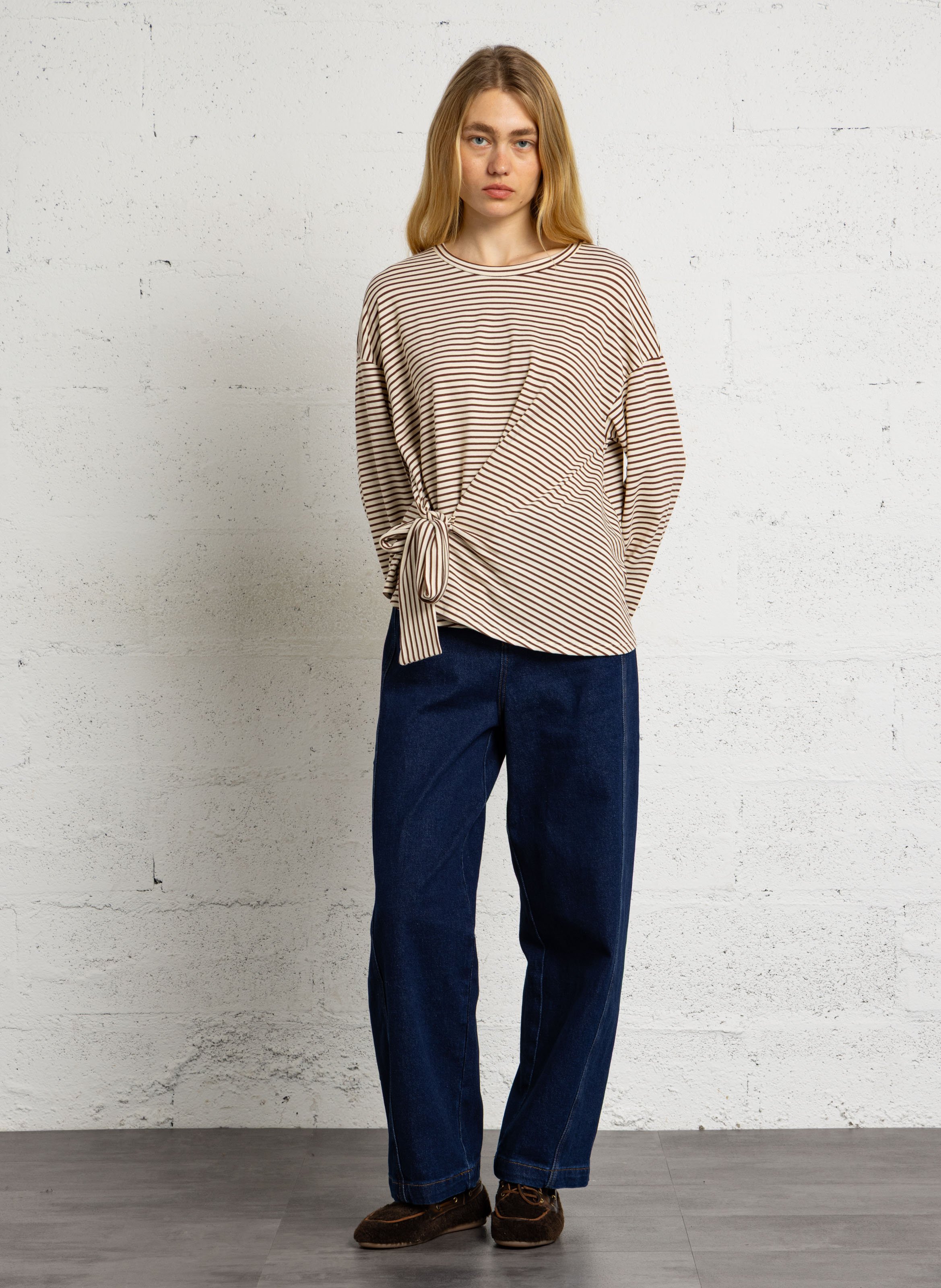 Schnürmokassins aus Sherpa-Fleece POSA Braun