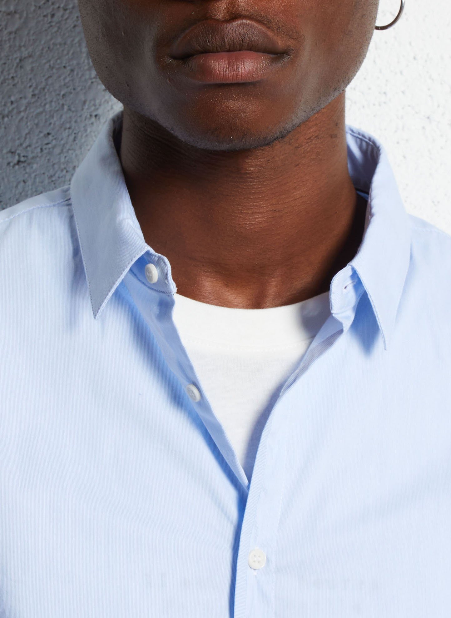 Hemd aus Baumwoll-Mix mit klassischem Kragen, Slim Fit IKKS Blau
