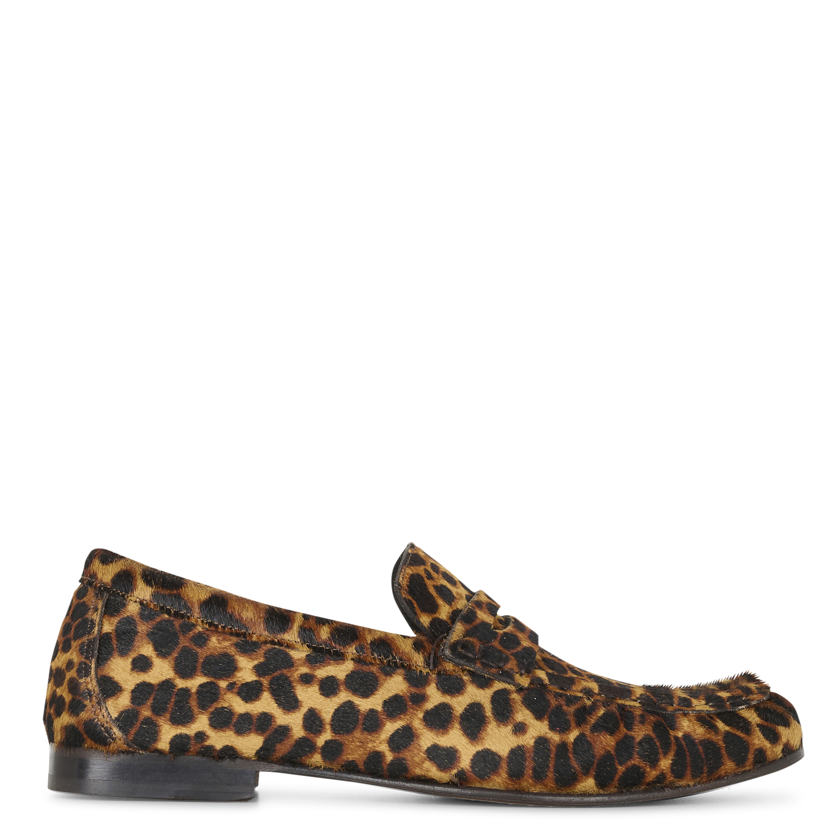 Printed leather loafers POSA Brown