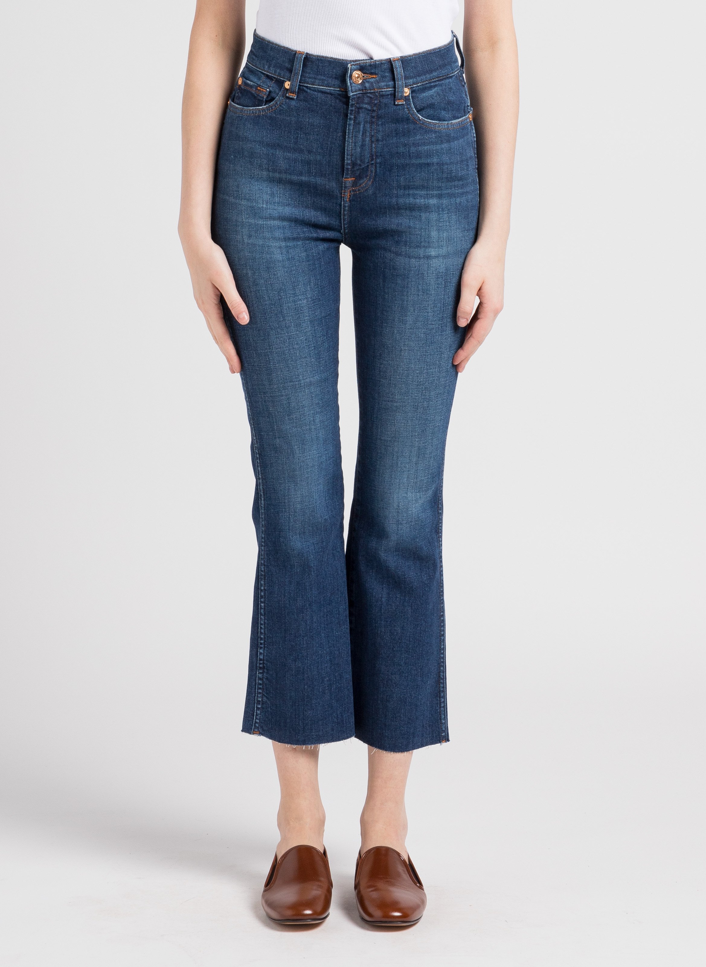 Straight-fit jeans van katoenmix 7 FOR ALL MANKIND Blauw