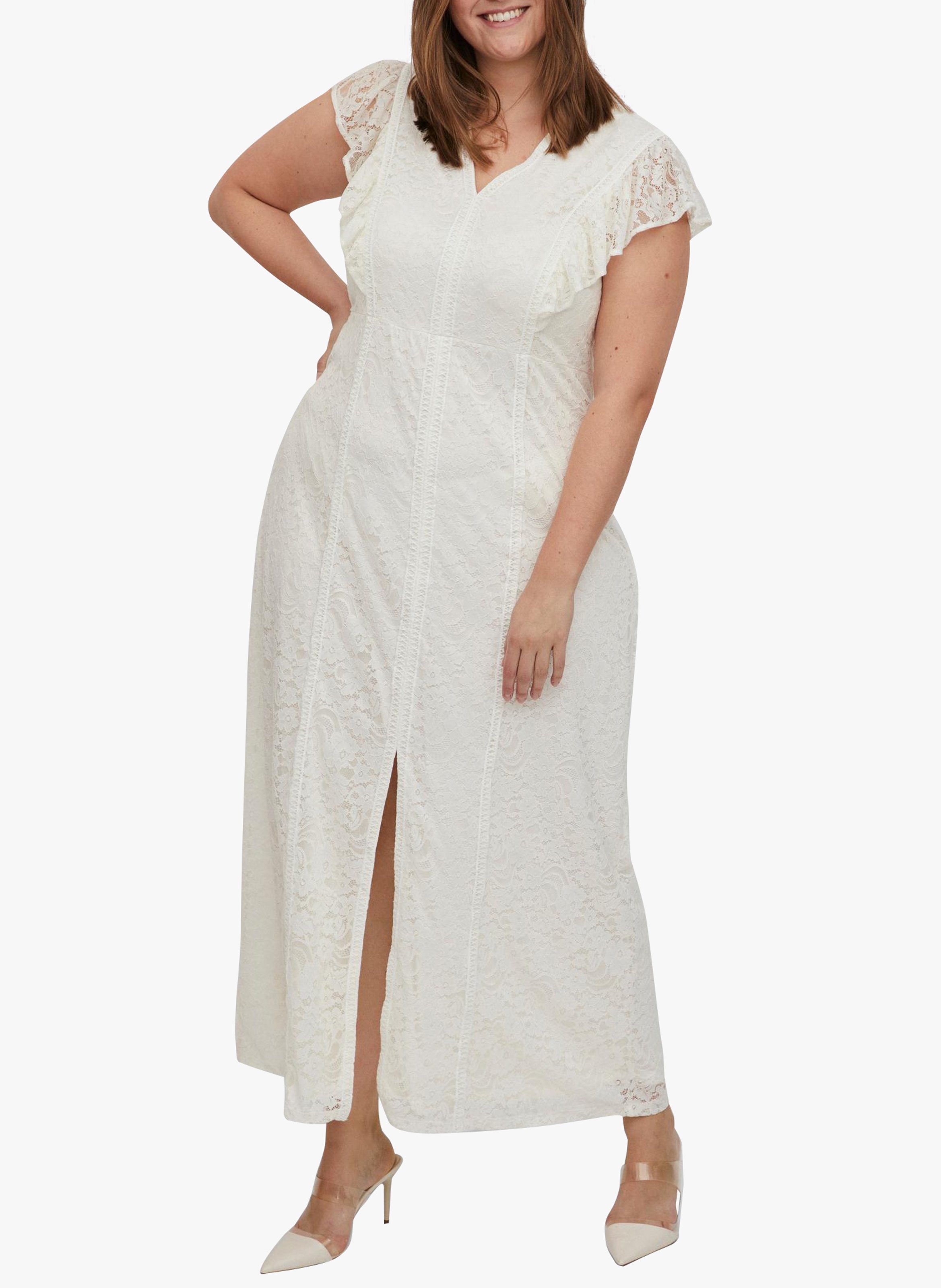 Robe longue en dentelle EVOKED Blanc