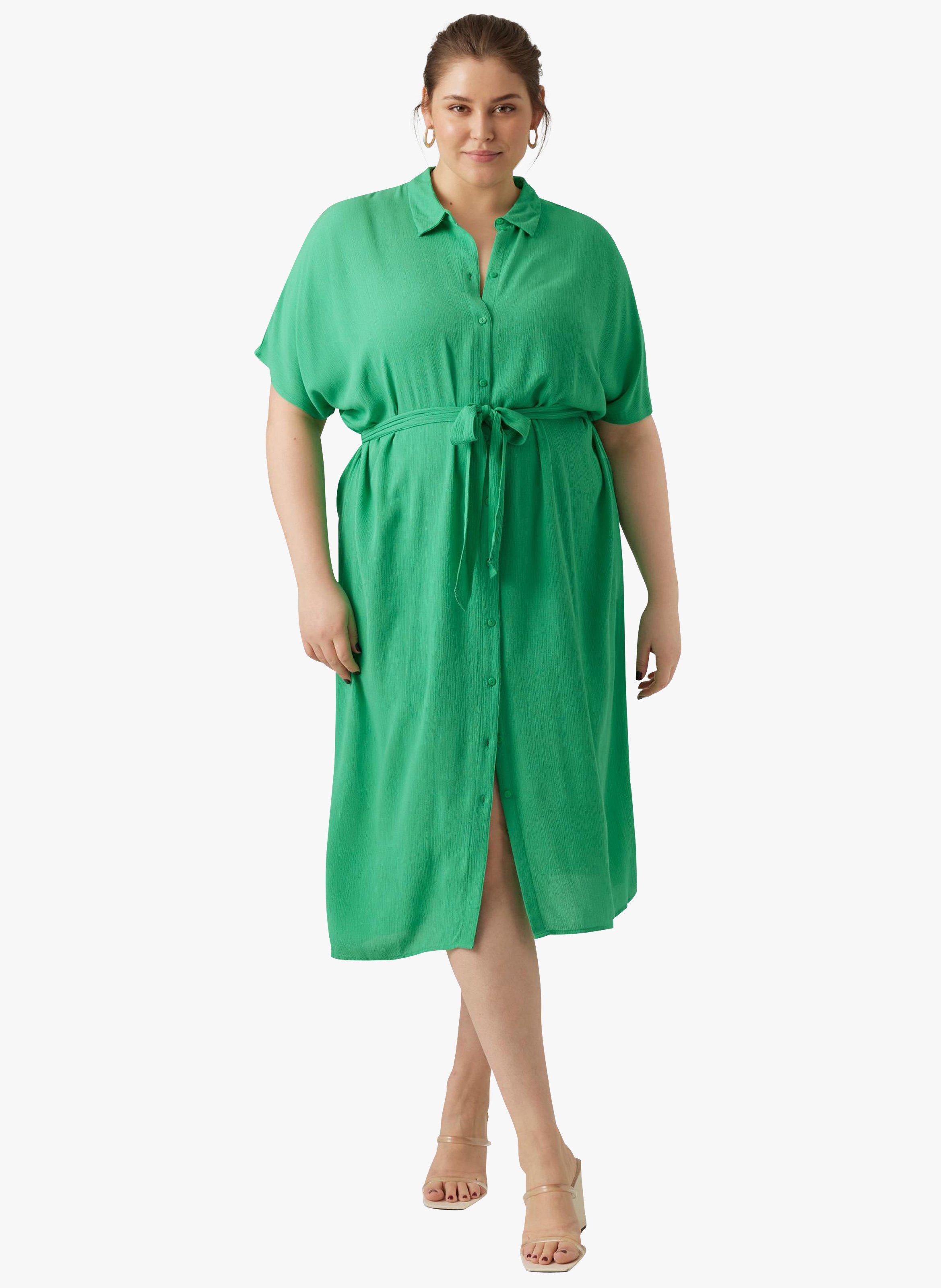Robe chemise droite à imprimé VERO MODA CURVE Vert