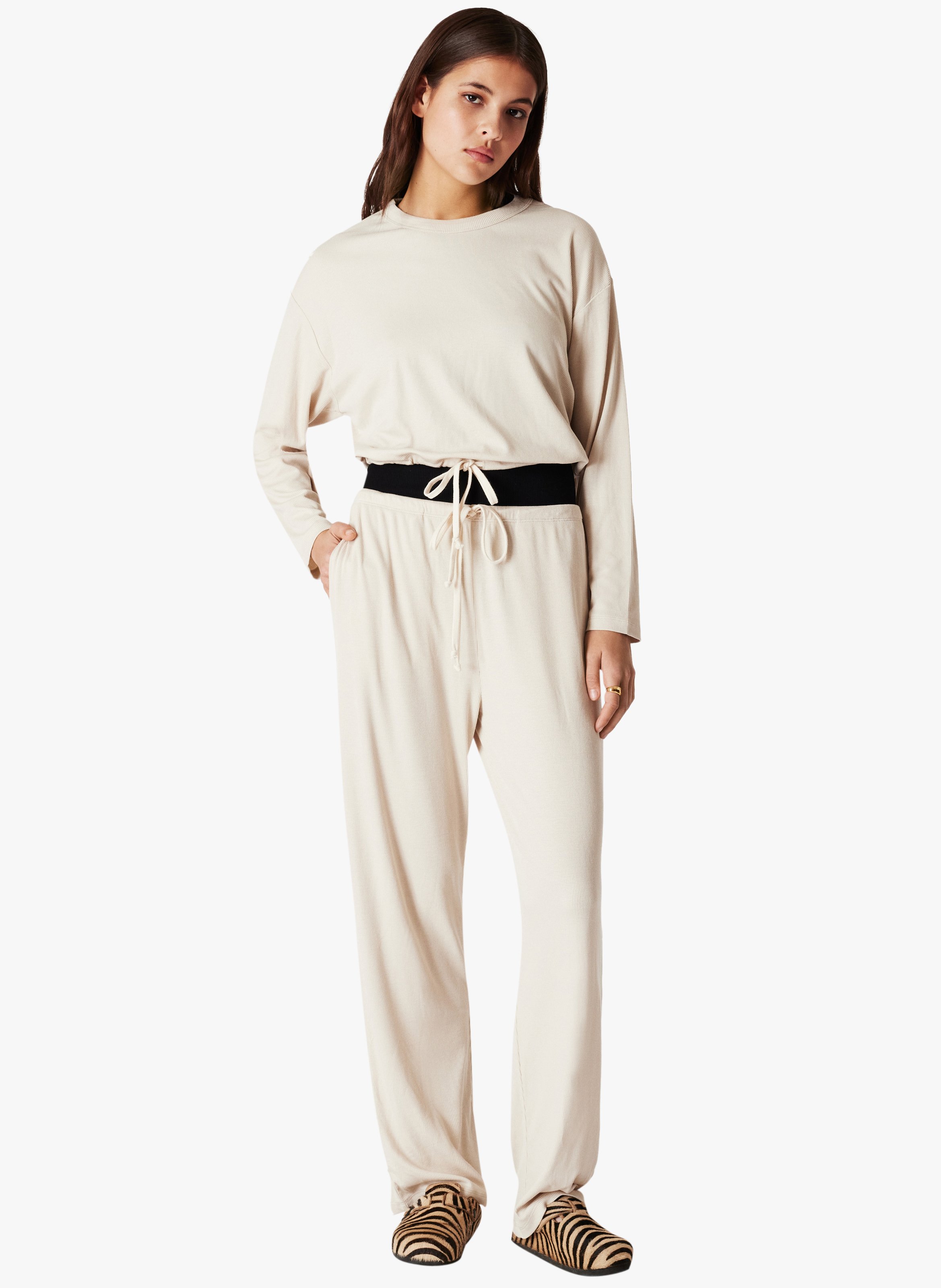 Ribbed pyjama pants ICONE Beige