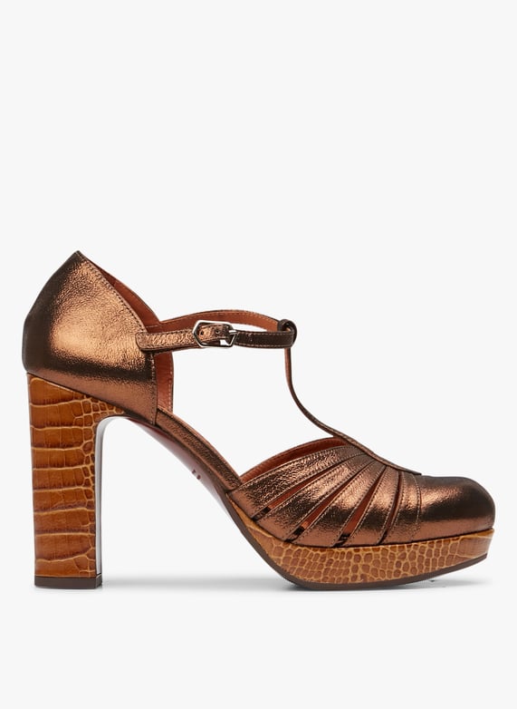 Heeled Leather Sandals Bronce ocher Chie Mihara Women YEILO BRONCE OCHER BRONCE OCHER Place des Tendances United Kingdom