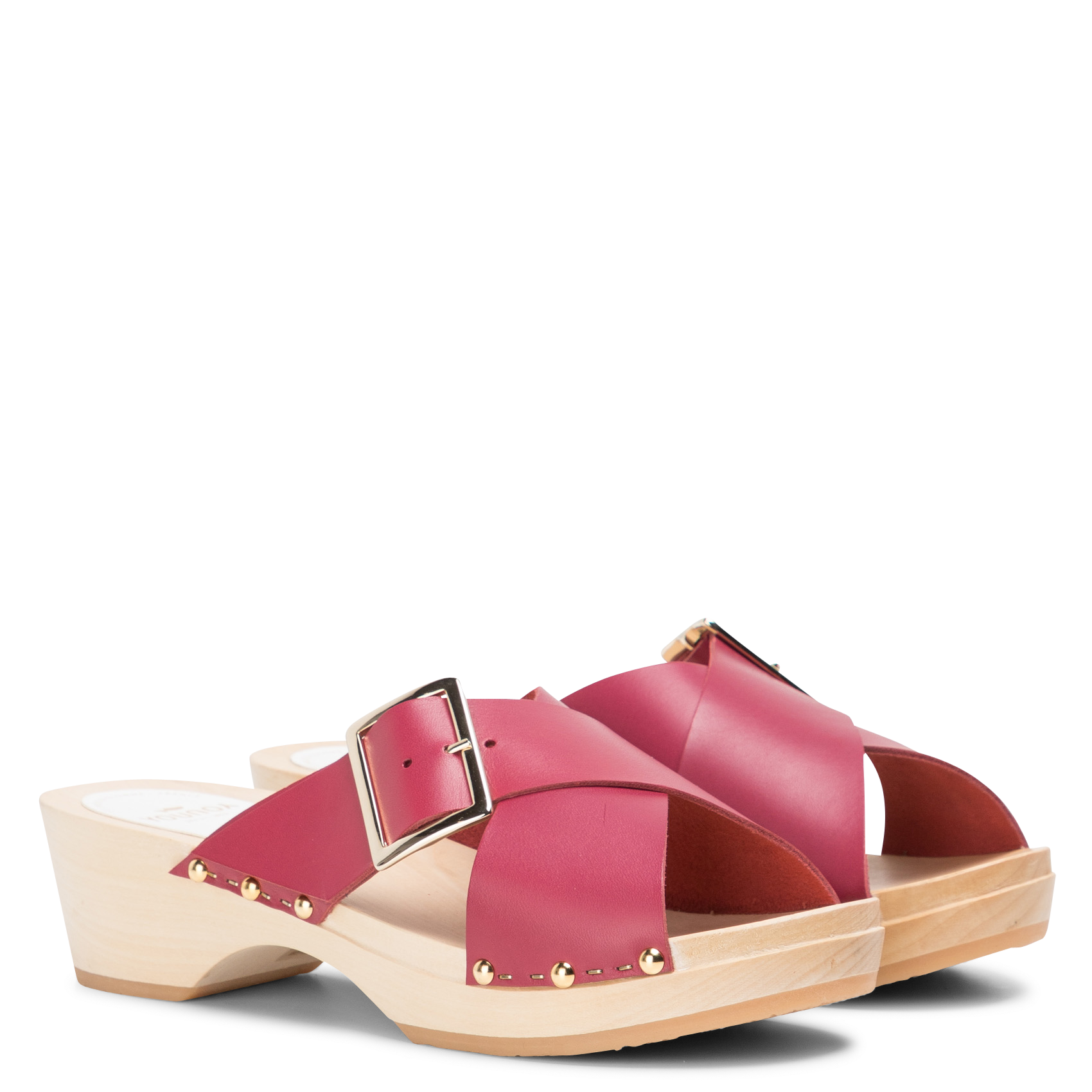 Sabots sandales à petit talon ouverts avec boucle SABOTS YOUYOU Rouge