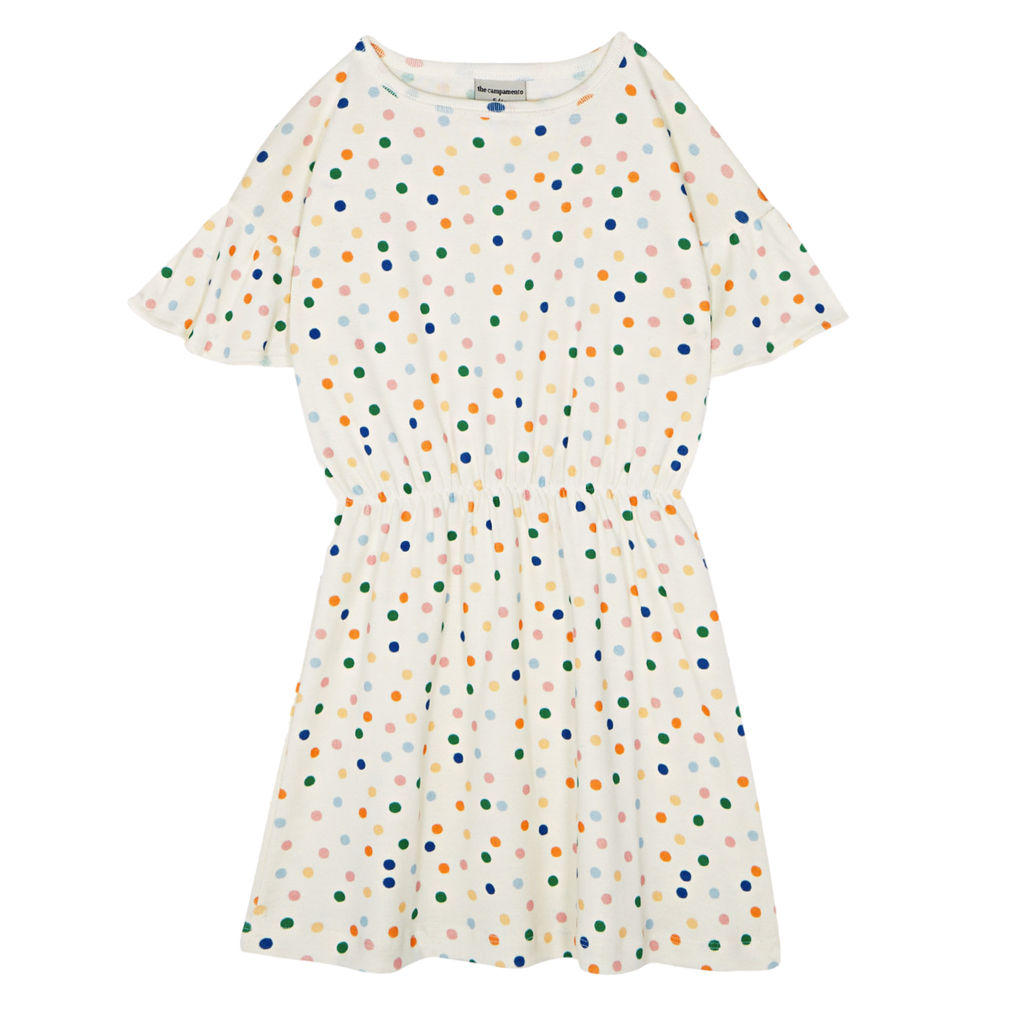 Robe courte col rond en coton imprimé THE CAMPAMENTO Blanc
