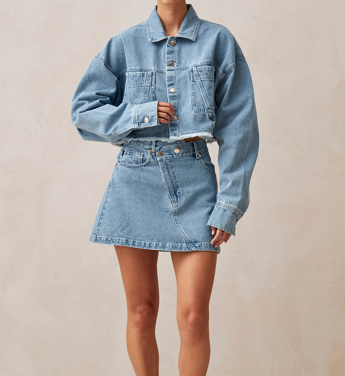 Short denim skirt Bleu Alohas Women BOSTON BLUE DENIM SKIRT