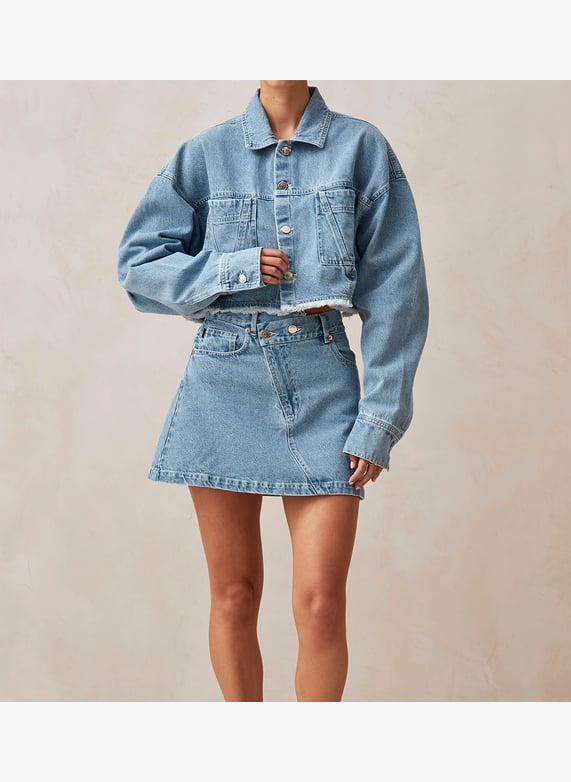 Short denim skirt Bleu Alohas Women BOSTON BLUE DENIM SKIRT