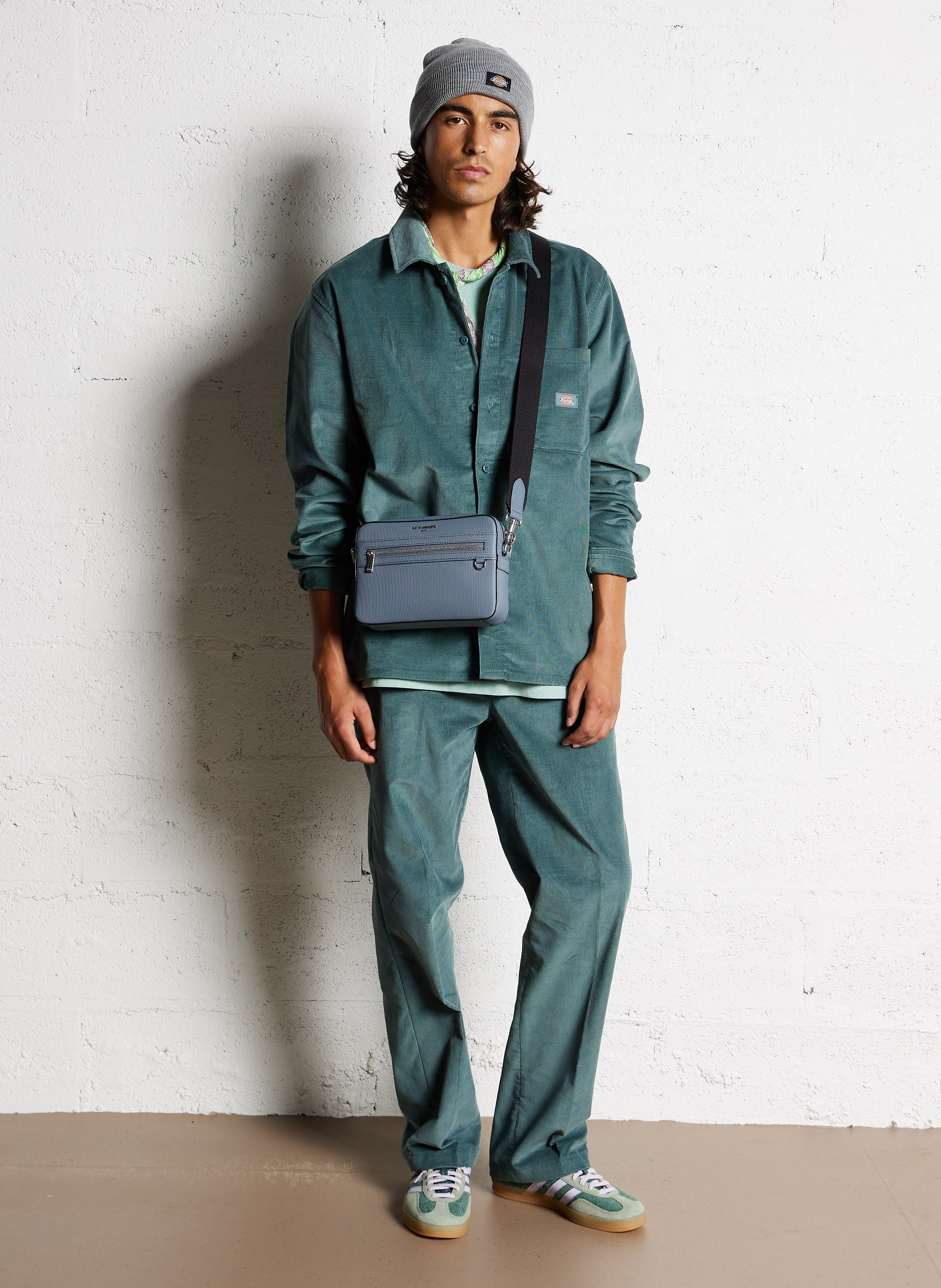 Pantalon droit en coton mélangé DICKIES Vert