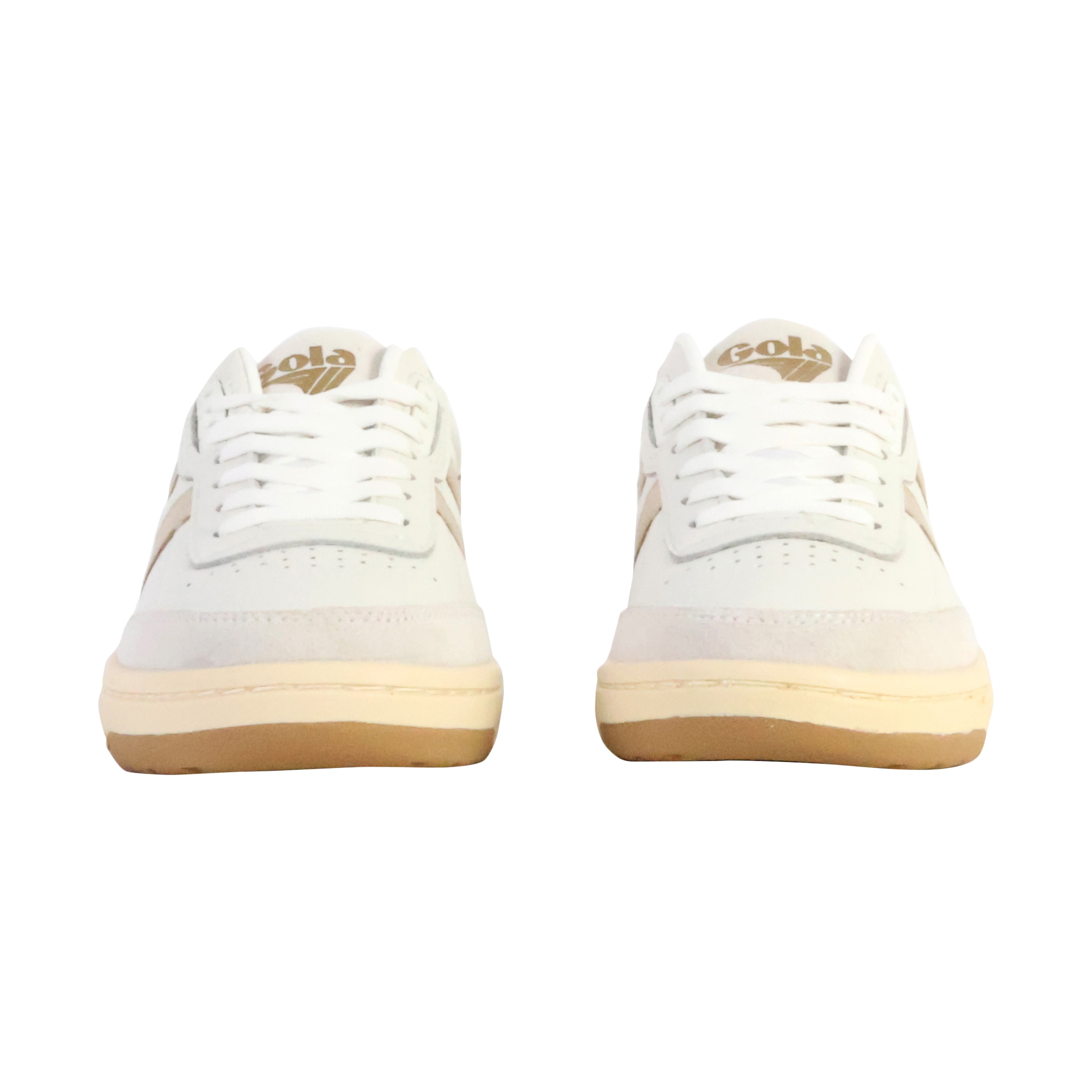 Leather Falcon Mirror Sneakers GOLA White