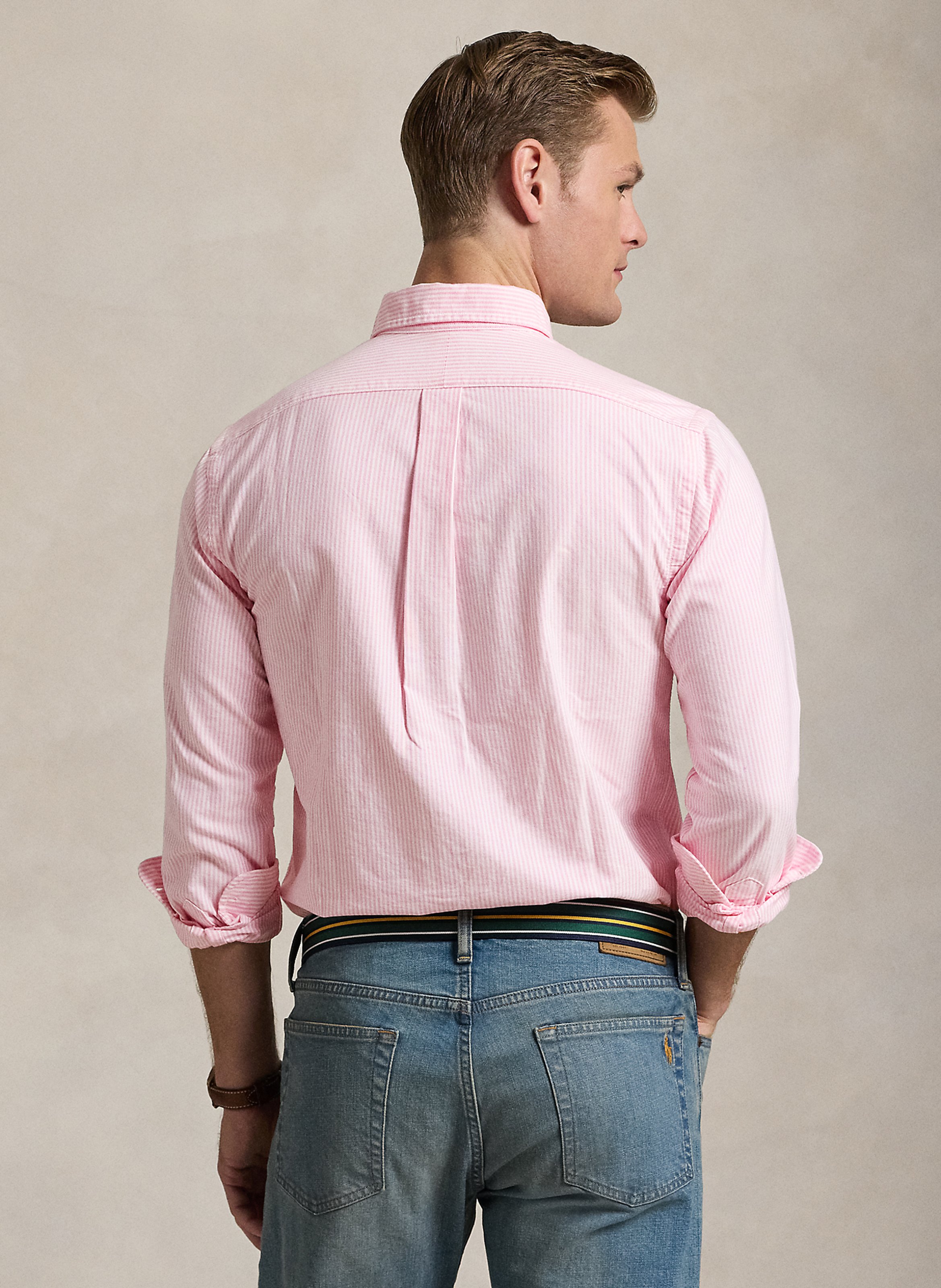 Chemise rayée en coton  Rose