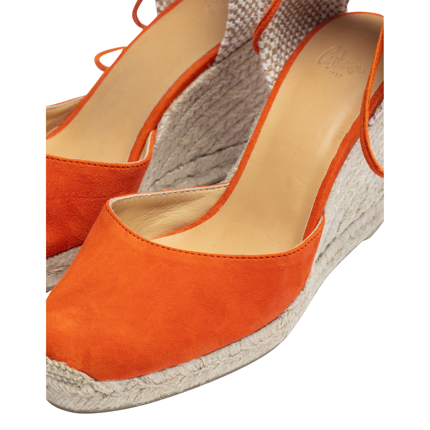 Sandales compensées en suede CASTANER Orange