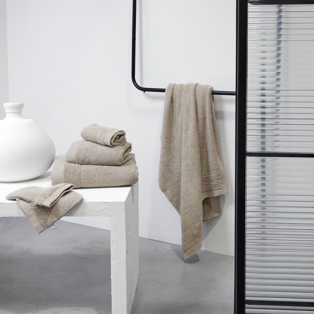 Plain cotton bath towel TODAY LINGE DE MAISON Beige