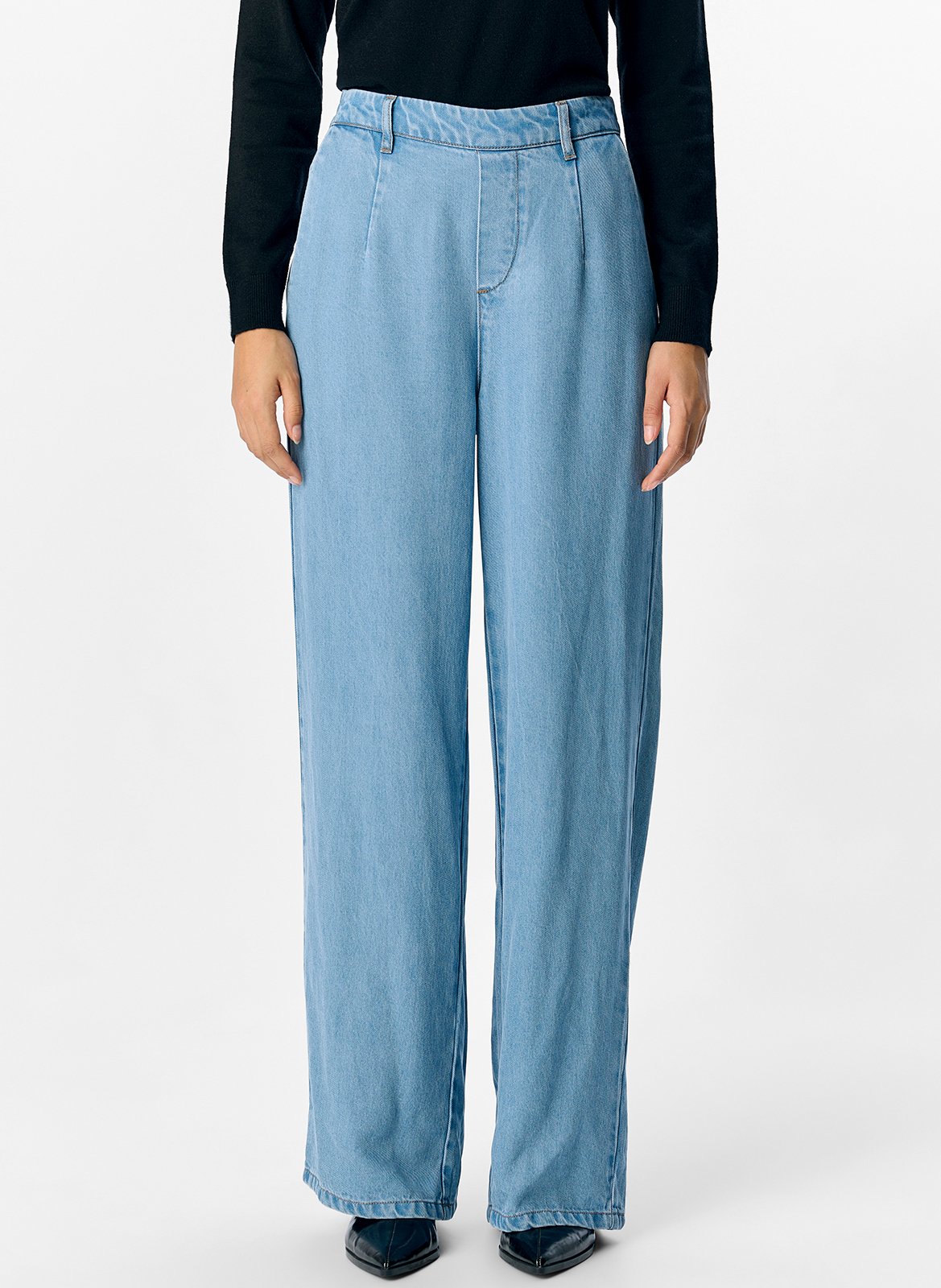 Elasticated wide-leg trousers OBJECT Blue