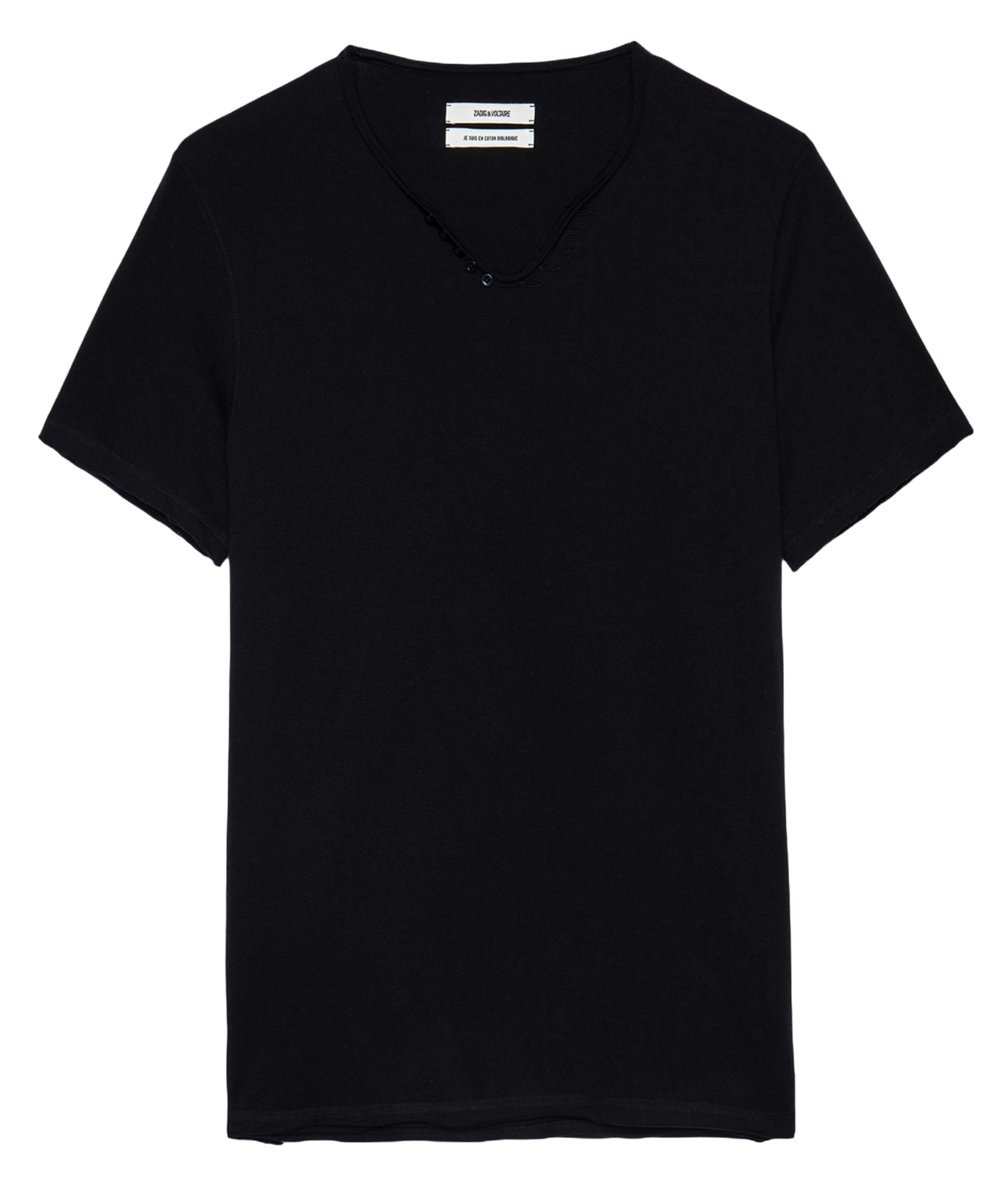 Tee-shirt droit en coton bio ZADIG&amp;VOLTAIRE Noir
