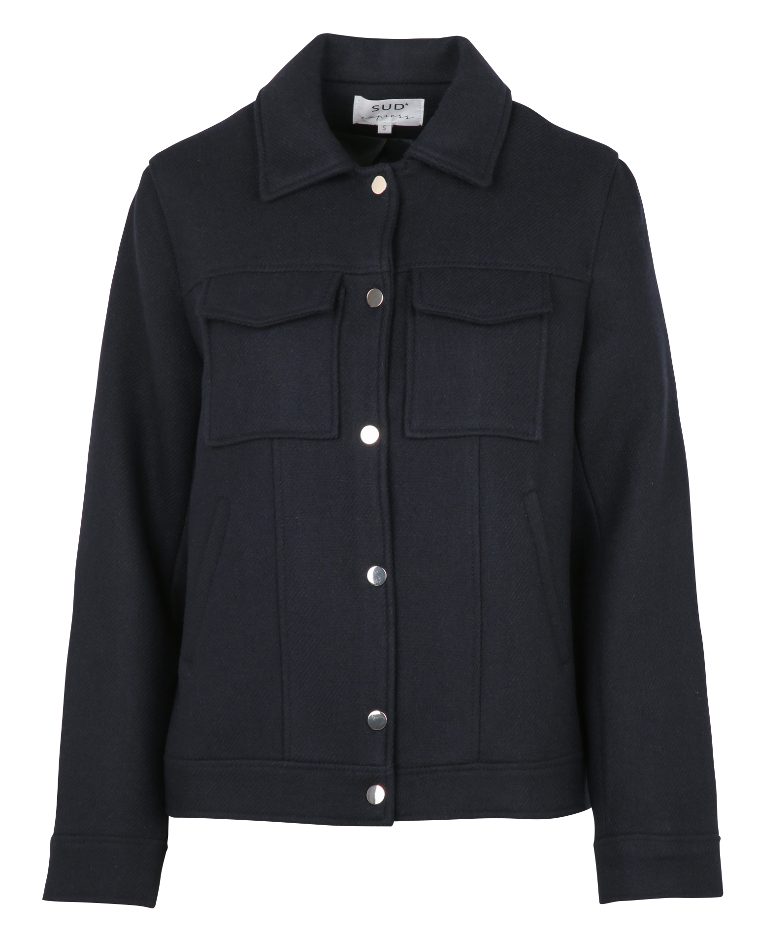 Manteau droit en laine mélangée SUD EXPRESS Bleu