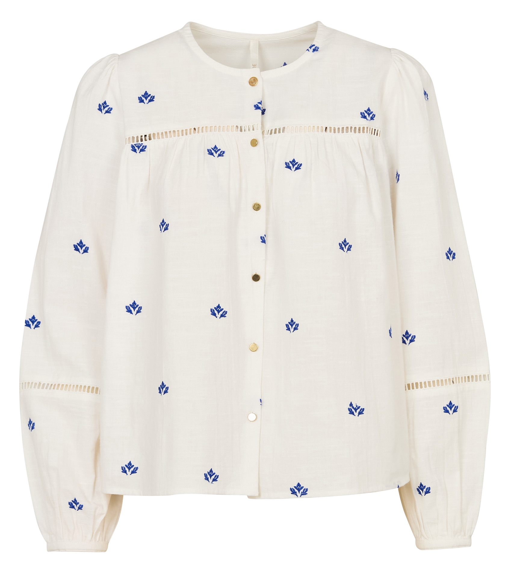 Loose-fit cotton blouse I CODE White